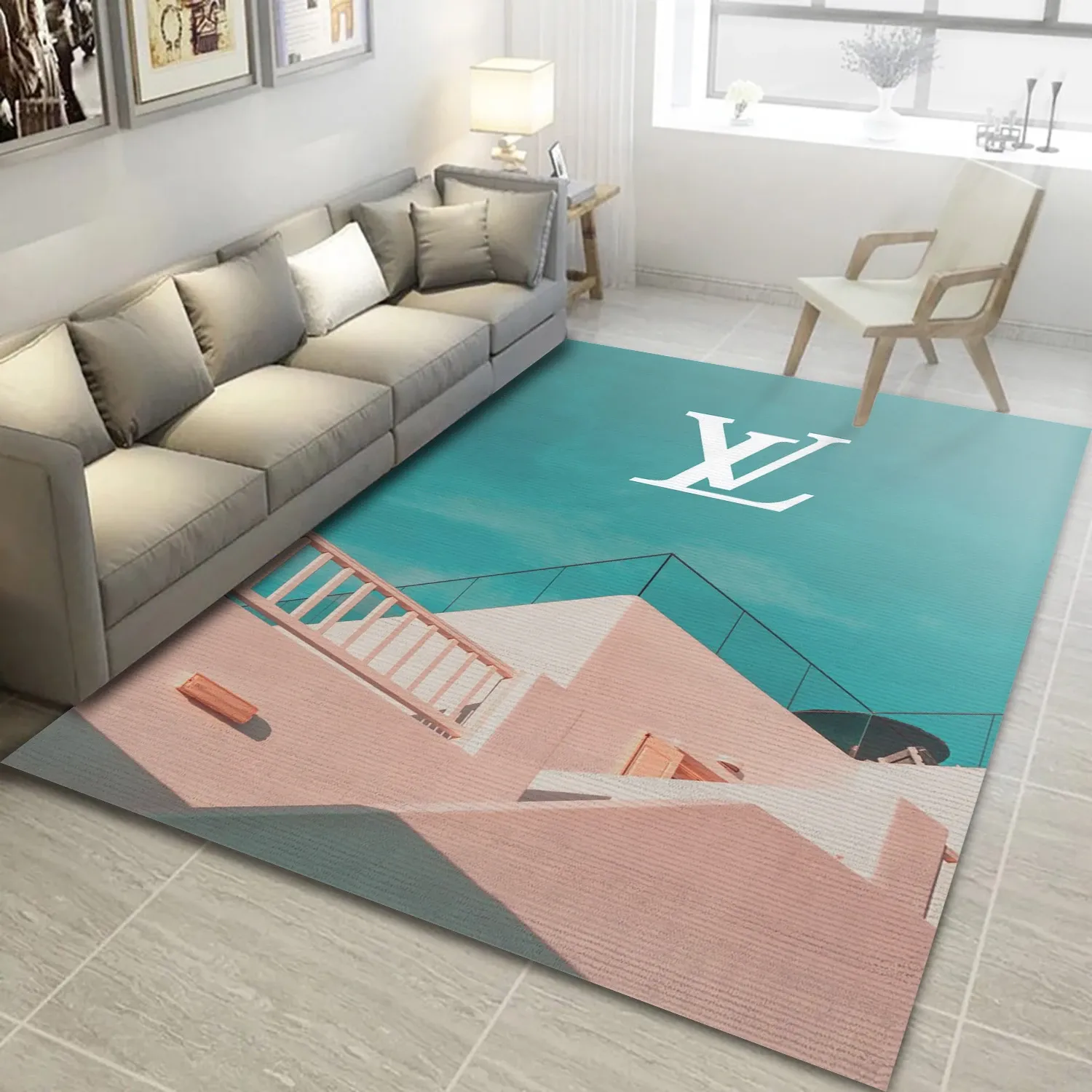 Louis Vuitton Modern Art Fashion Brand Rectangle Rug, Living Room Rug - Home US Decor - Indoor Outdoor Rugs