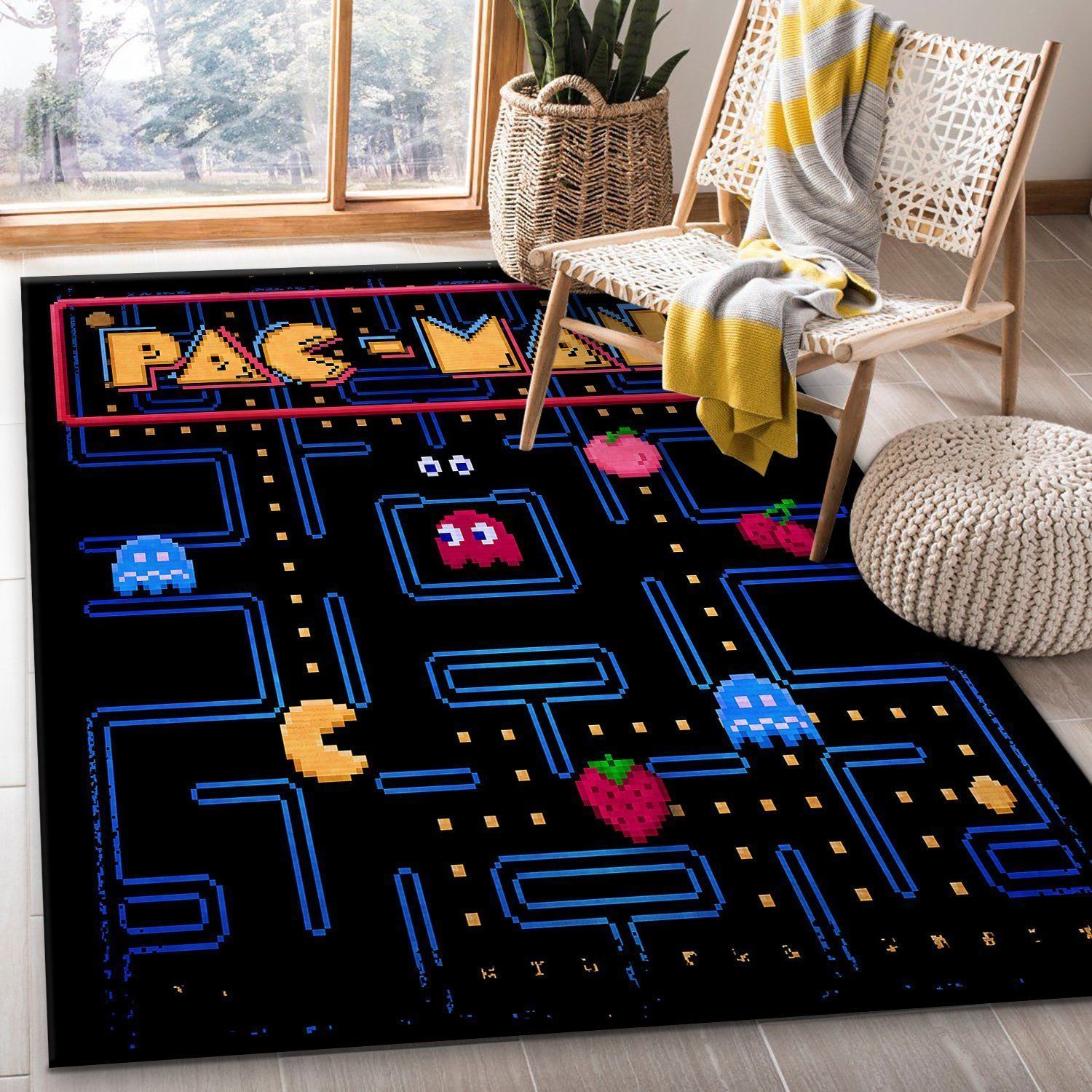 Pacman Gaming Collection Area Rugs Living Room Carpet Floor Decor The US Decor - Indoor Outdoor Rugs