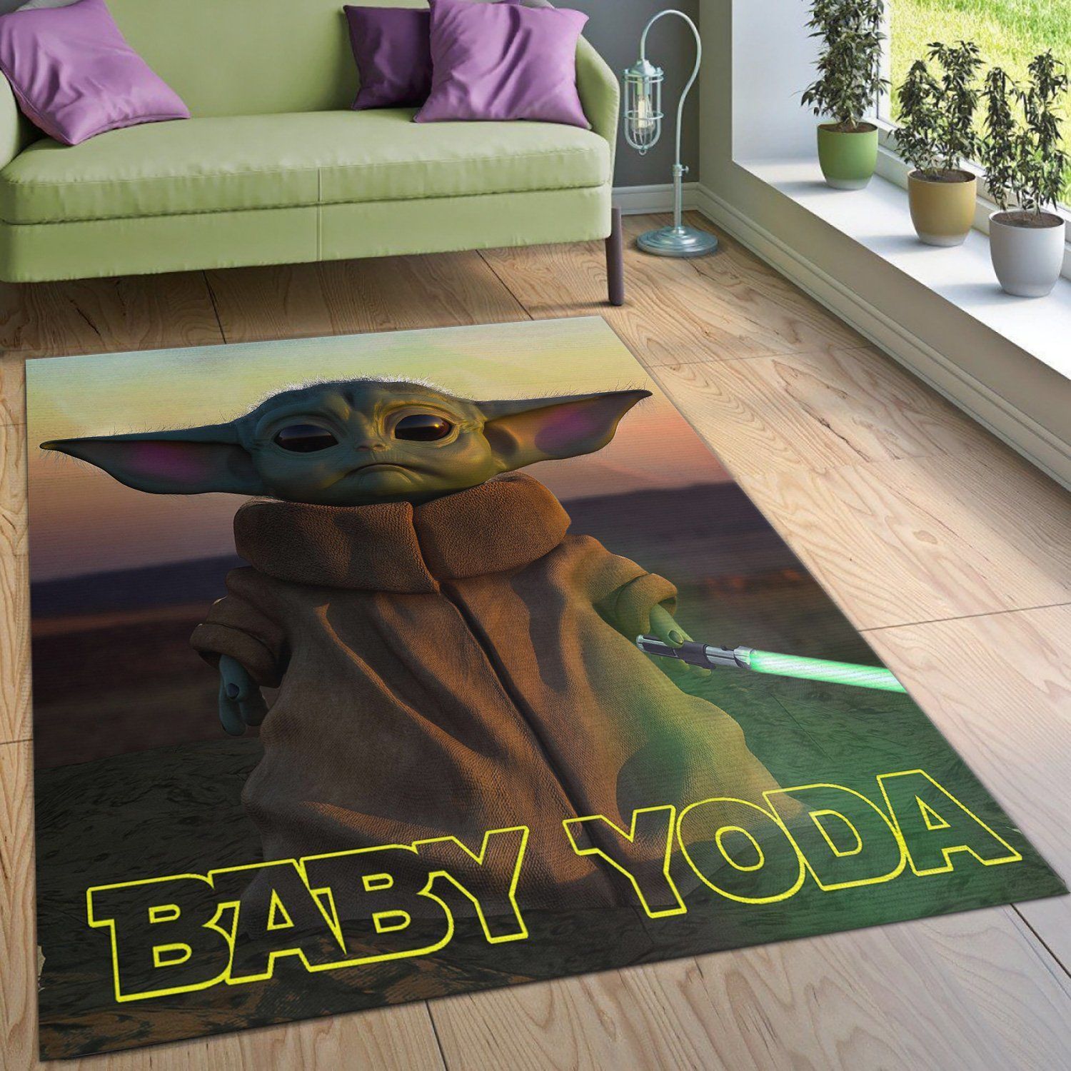 Baby Yoda Ver8 Area Rug Living Room Rug Home US Decor - Indoor Outdoor Rugs