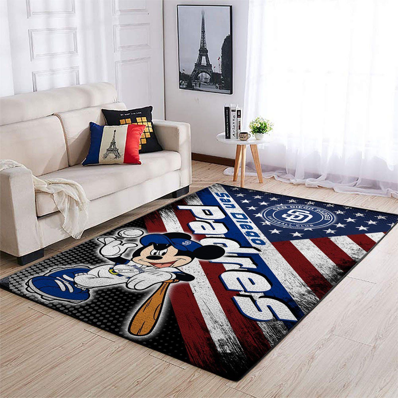 San Diego Padres Mlb Team Logo Mickey Us Style Nice Gift Home Decor Rectangle Area Rug - Indoor Outdoor Rugs