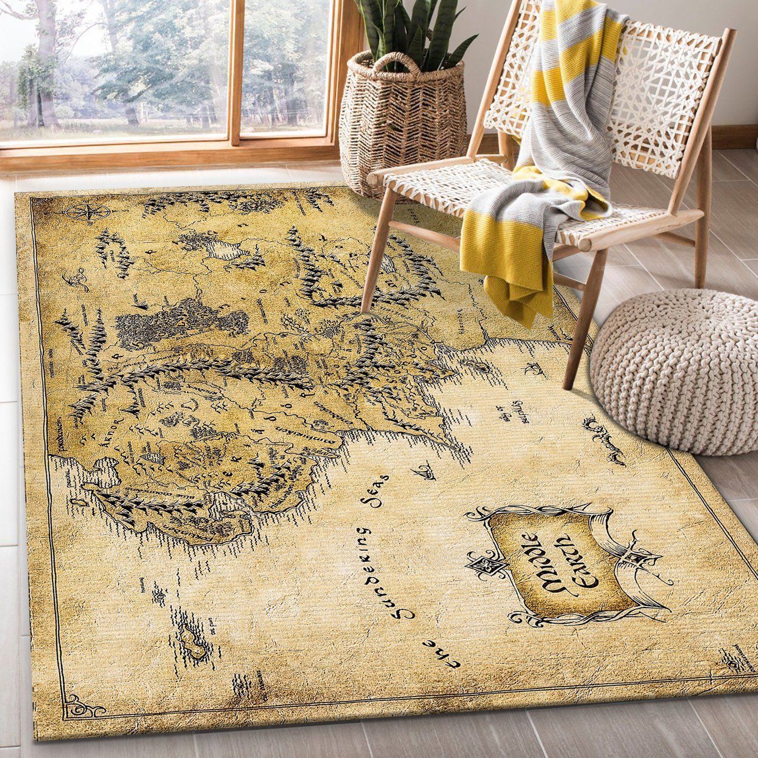 MIDDLE EARTH Map Area Rugs Living Room Carpet Floor Decor The US Decor - Indoor Outdoor Rugs