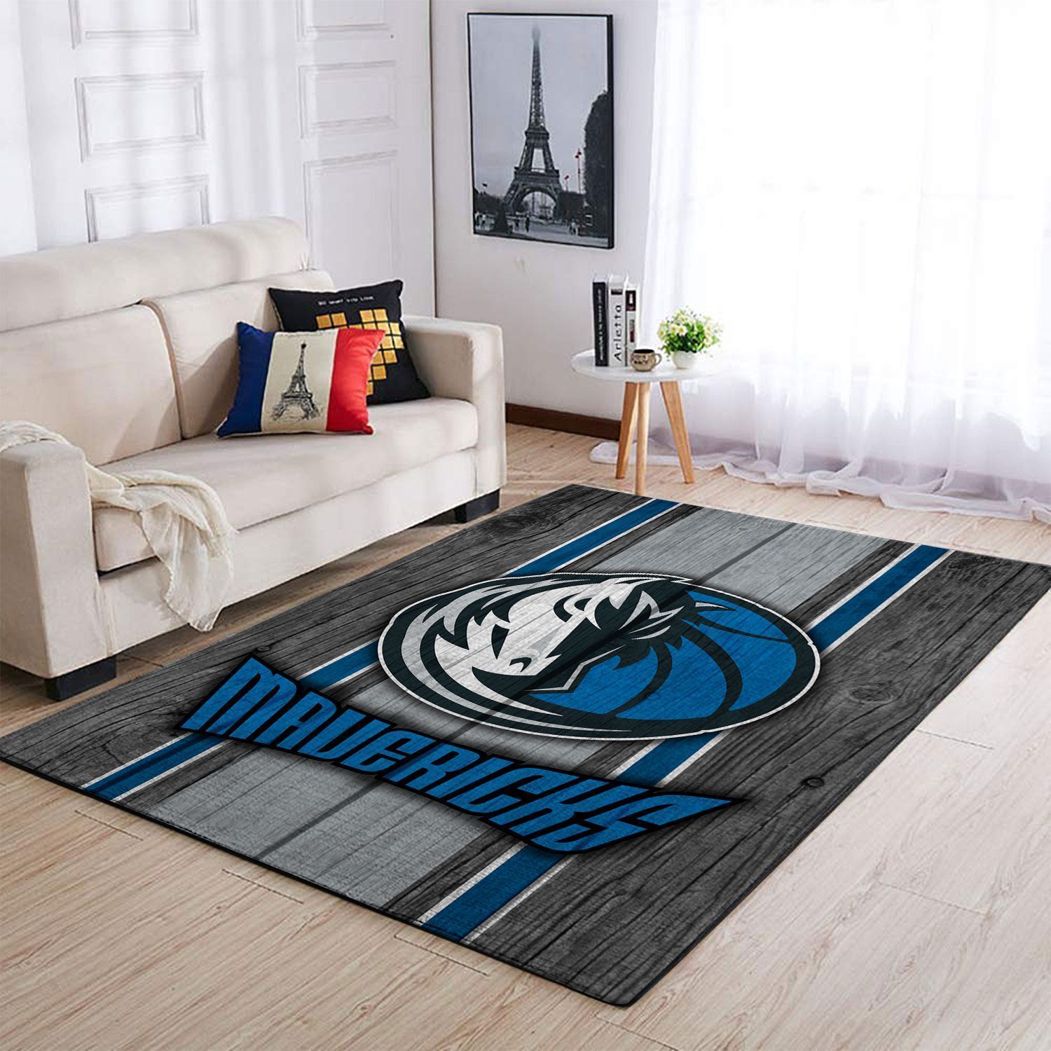 Dallas Mavericks Nba Team Logo Wooden Style Nice Gift Home Decor Rectangle Area Rug - Indoor Outdoor Rugs