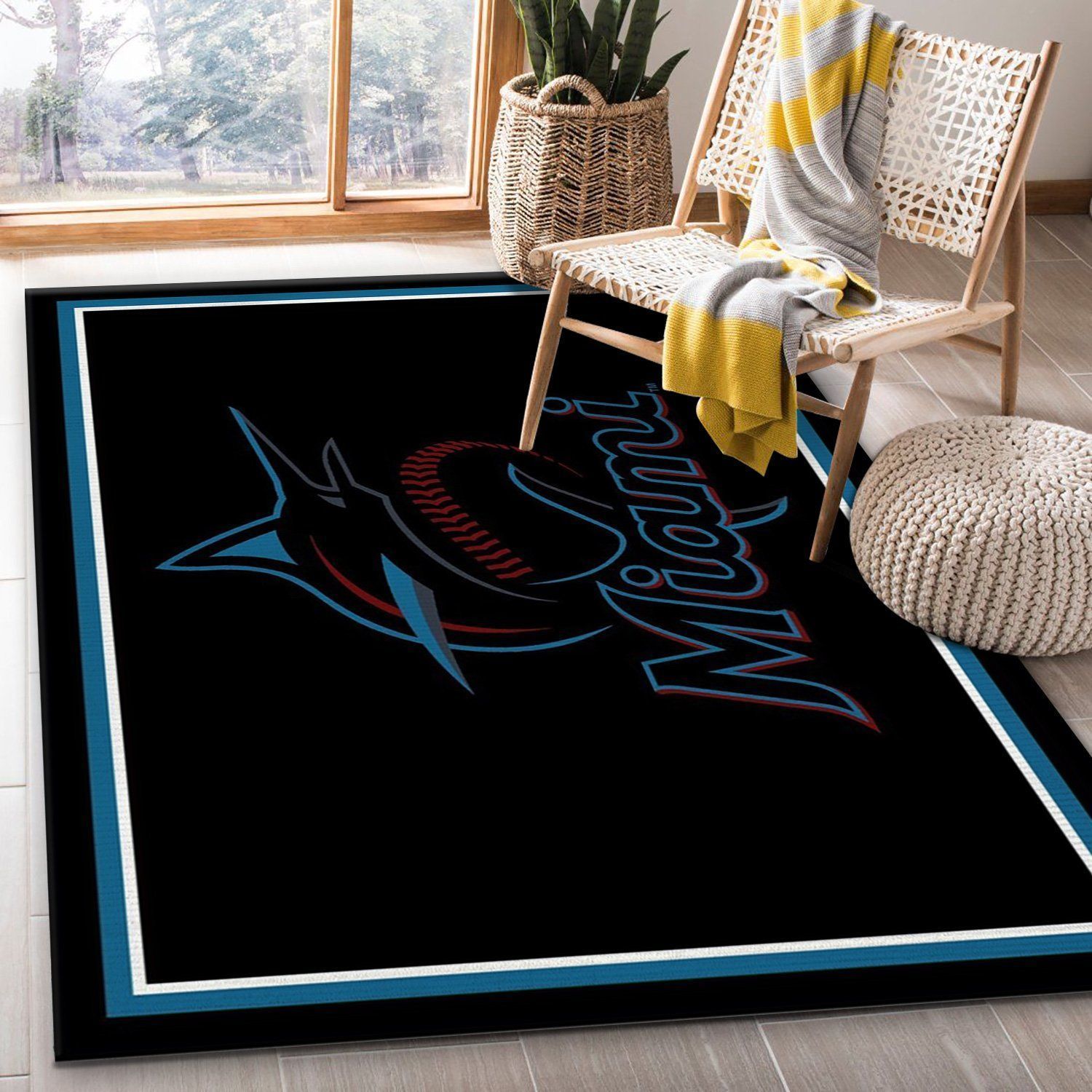 Miami Marlins Imperial Spirit Rug Area Rug, Living Room Rug, Home Decor Floor Decor - Indoor Outdoor Rugs