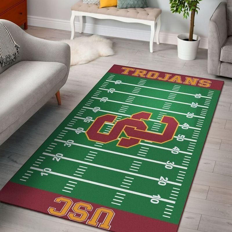 Nfl Team Usc Trojans Home Field Area Rug Sport Home Decor - Indoor Outdoor Rugs