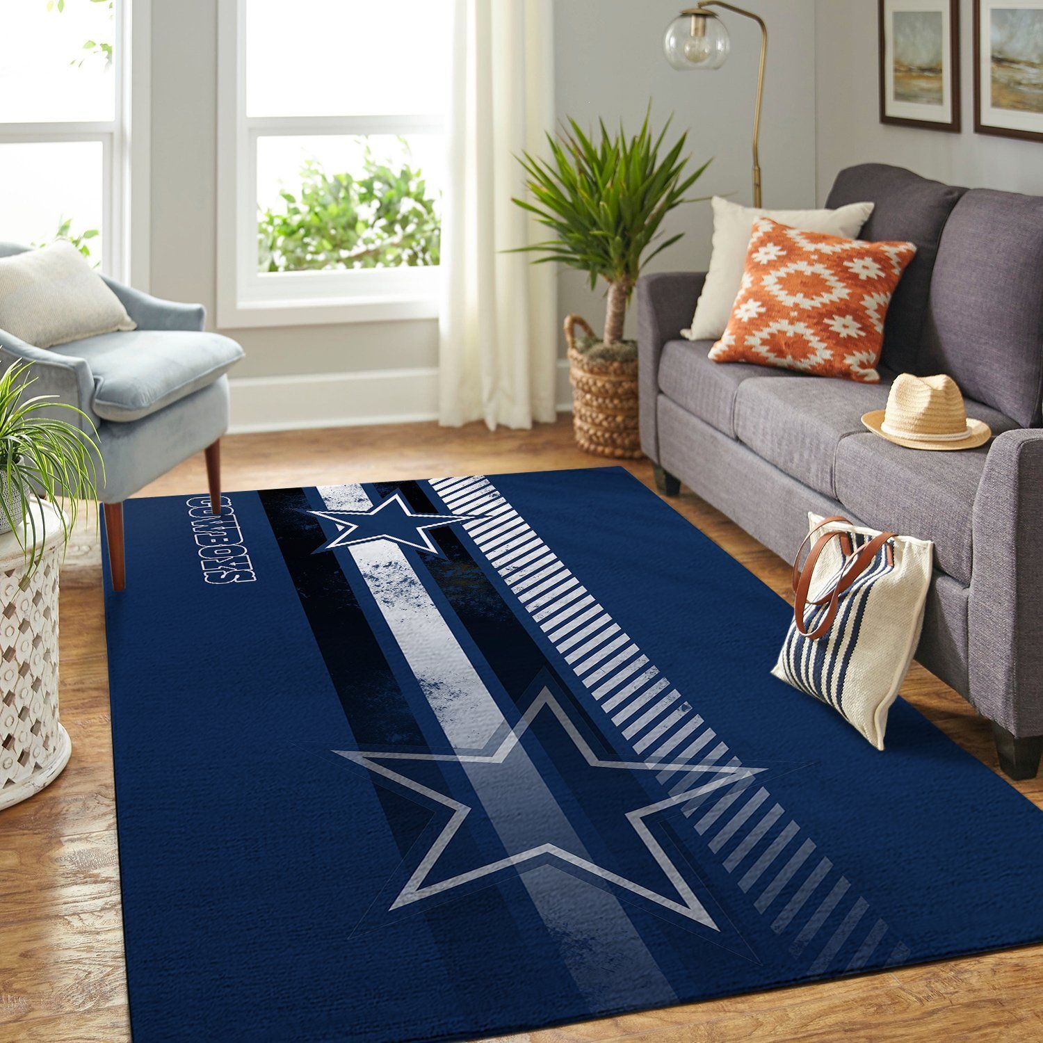 Dallas Cowboys Nfl Team Logo Nice Gift Home Decor Rectangle Area Rug - Indoor Outdoor Rugs