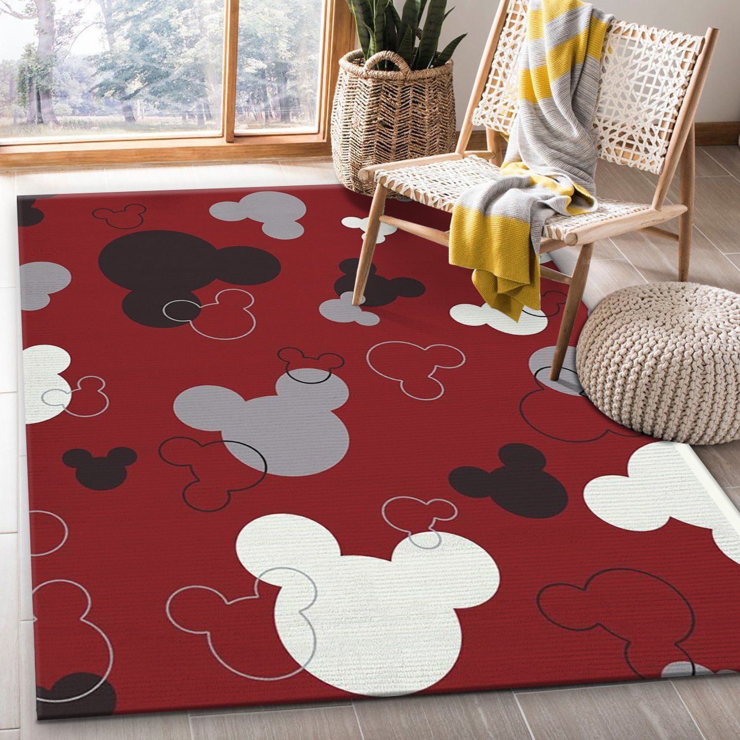 Mickey Mouse Head Pattern2 Movie Area Rug, Kitchen Rug, Floor Decor - Indoor Outdoor Rugs