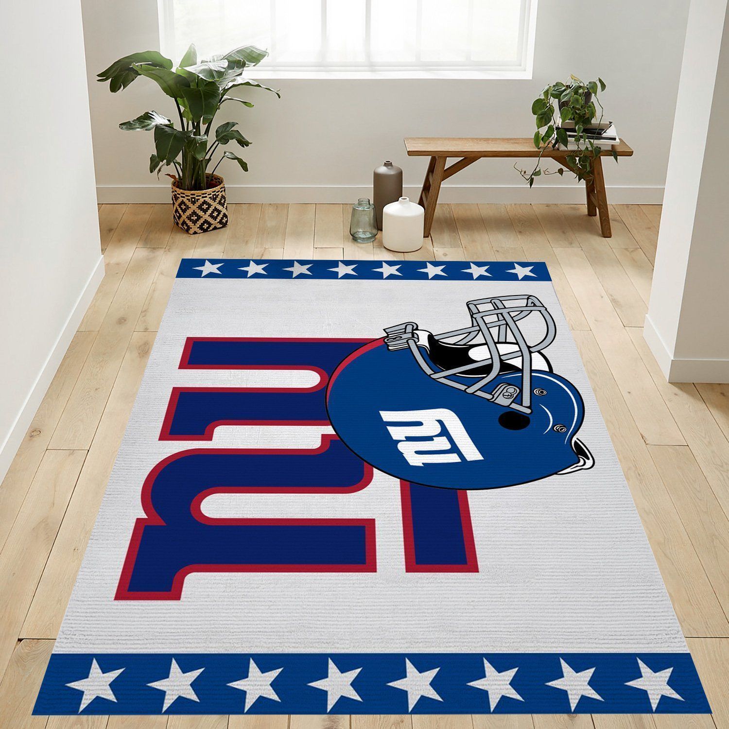 New York Giants Helmet Nfl Logo Area Rug For Gift Bedroom Rug US Gift Decor - Indoor Outdoor Rugs