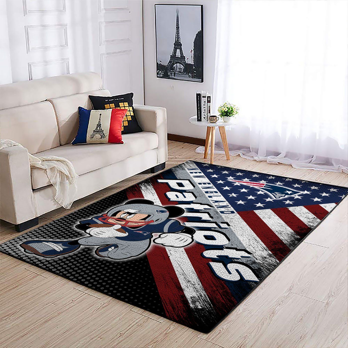 New England Patriots Nfl Team Logo Mickey Us Style Nice Gift Home Decor Rectangle Area Rug - Indoor Outdoor Rugs