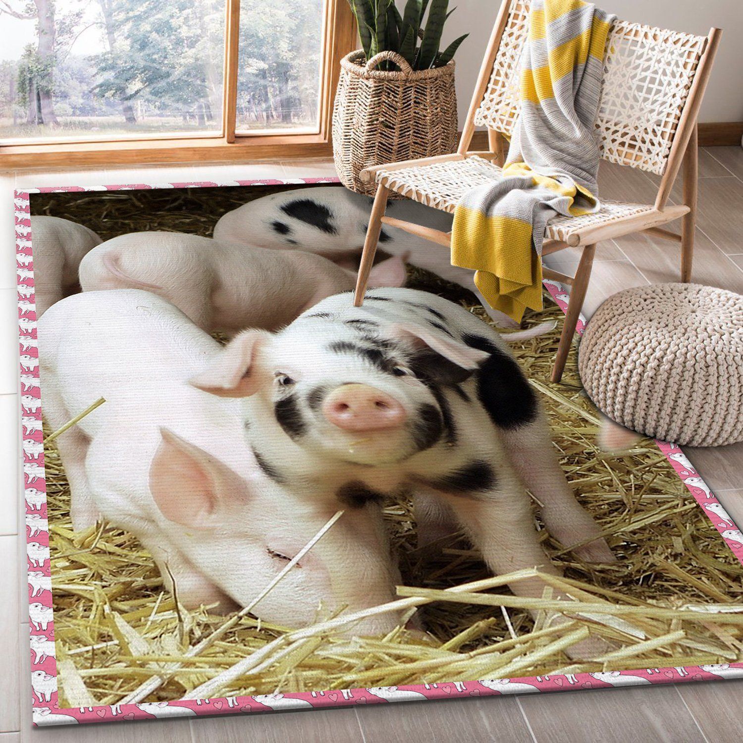 Pig Rug Rectangular Indoor Outdoor Area Carpet - Indoor Outdoor Rugs