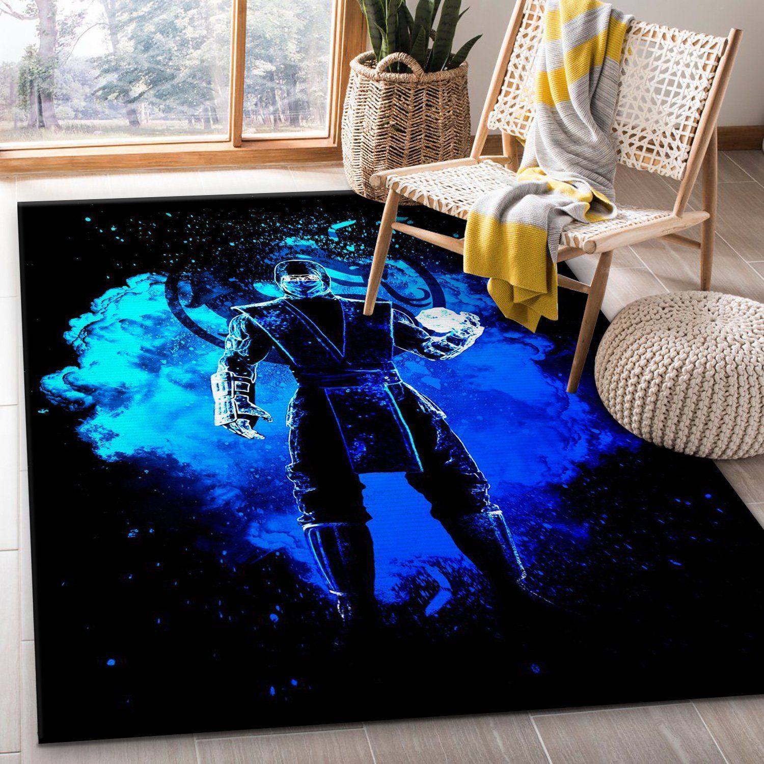 Soul Of Ice Ninja Manga Hero Area Rug, Bedroom, Family Gift US Decor - Indoor Outdoor Rugs