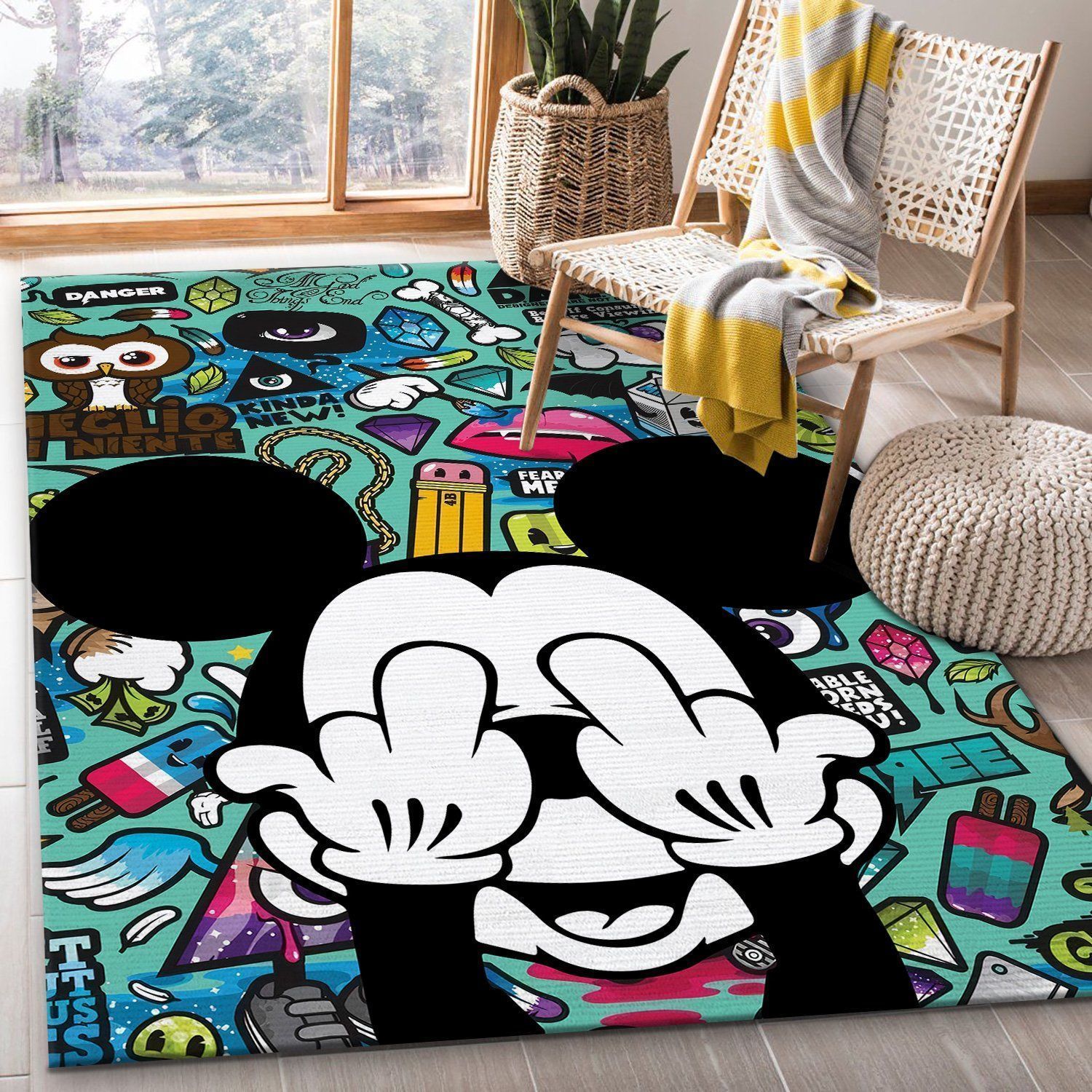 Mickey Mouse Rug Disney Floor Decor The US Decor - Indoor Outdoor Rugs