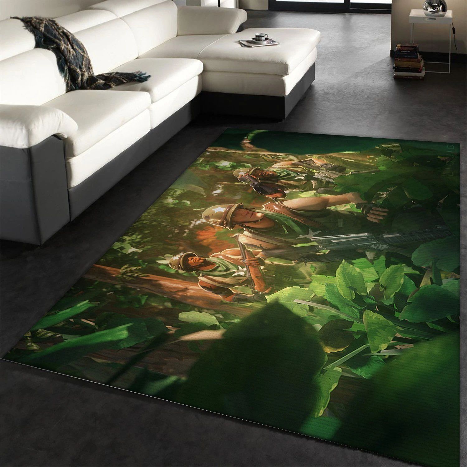 Fortnite Jungle Ops Gaming Area Rug Bedroom Family Gift US Decor - Indoor Outdoor Rugs