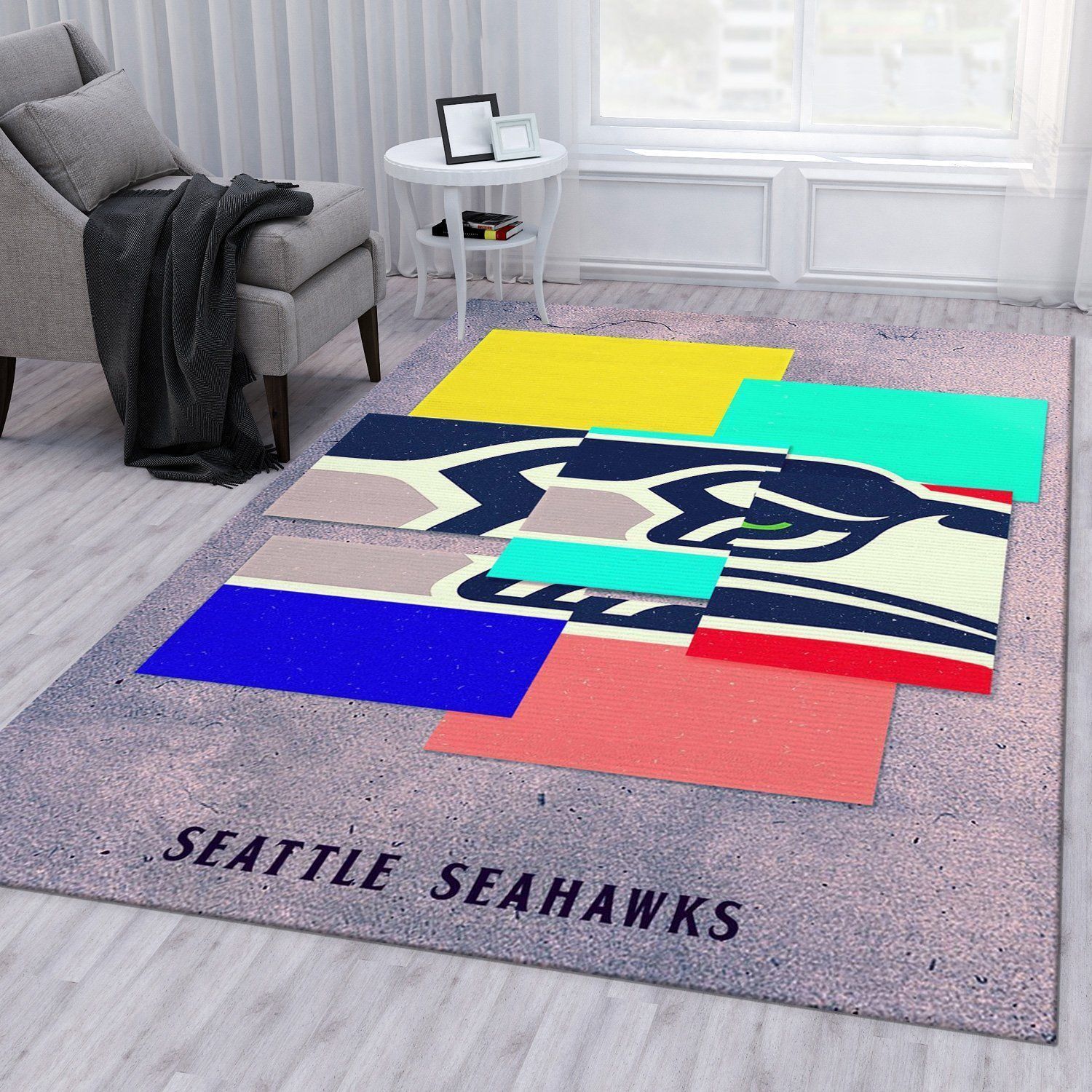 Seattle Seahawks NFL Rug Bedroom Rug Home Decor Floor Decor - Indoor Outdoor Rugs