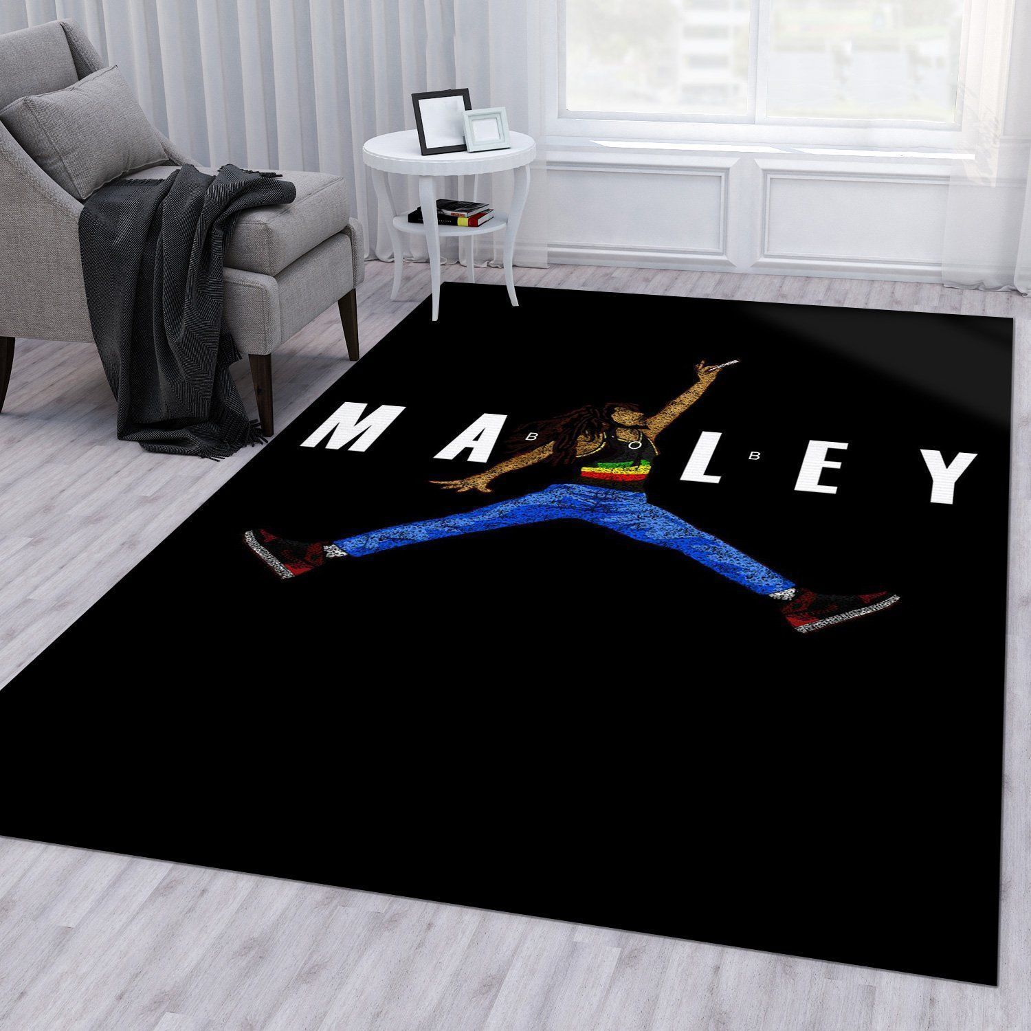 Bob Marley Jumpman Jordan Rug Living Room Rug Home Decor Floor Decor - Indoor Outdoor Rugs