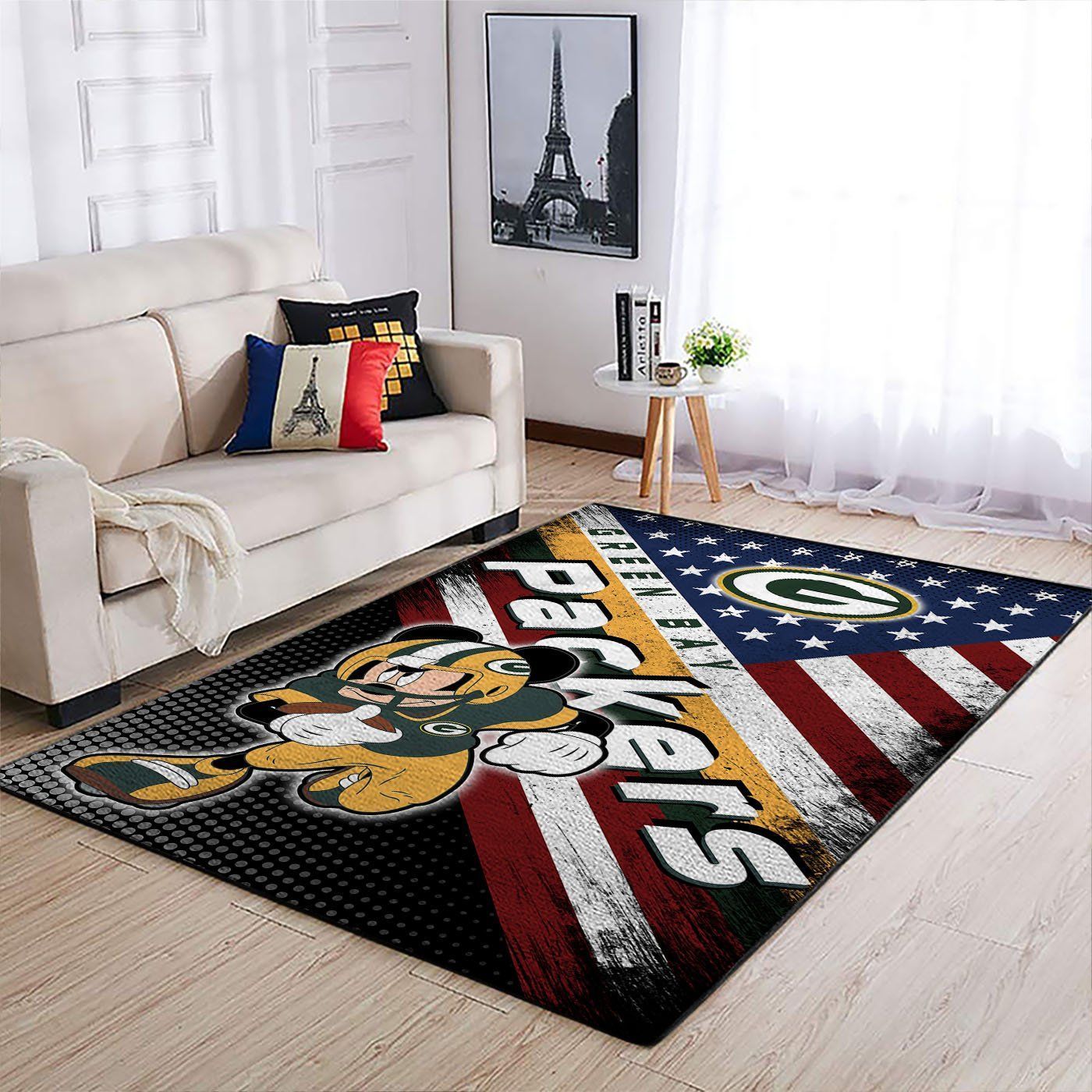 Green Bay Packers Nfl Team Logo Mickey Us Style Nice Gift Home Decor Area Rug Rugs For Living Room - Indoor Outdoor Rugs