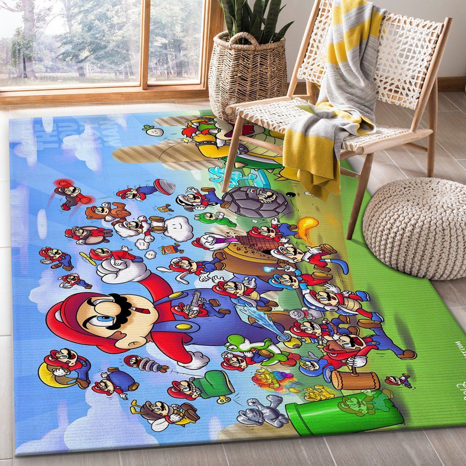 Mario Ver7 Area Rug Living Room Rug Home Decor Floor Decor - Indoor Outdoor Rugs