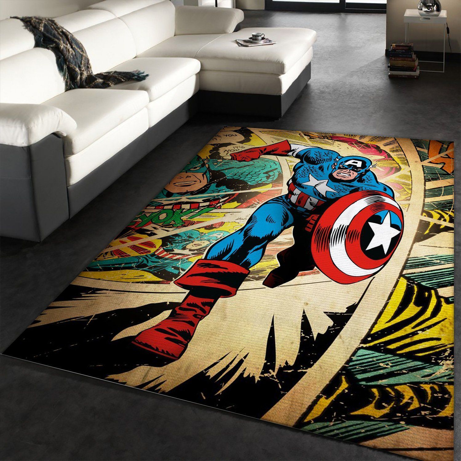 Captain America Hero Movie Area Rug Living Room Christmas Gift US Decor - Indoor Outdoor Rugs