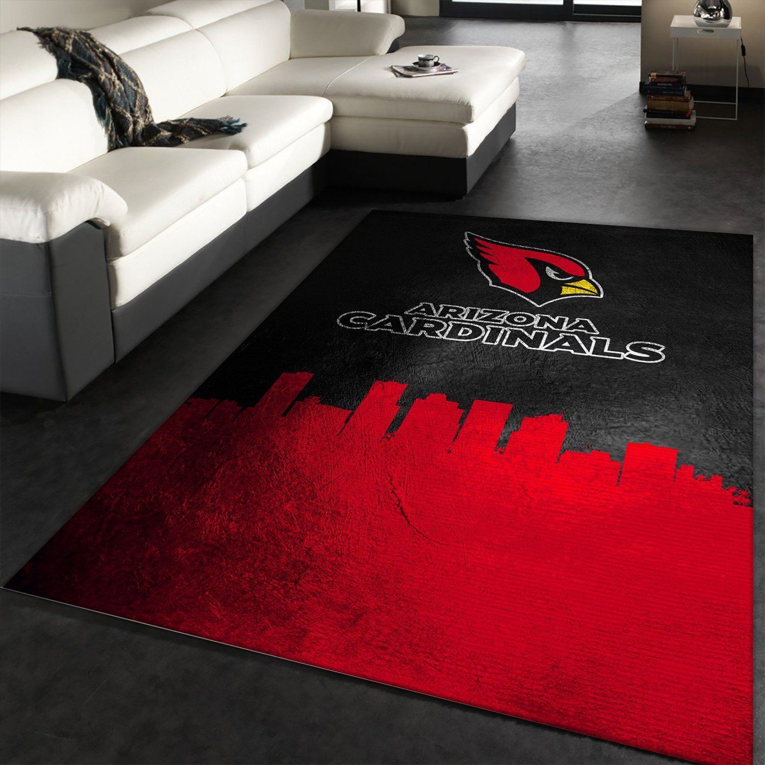 Arizona Cardinals Skyline NFL Area Rug Carpet, Kitchen Rug, Family Gift US Decor - Indoor Outdoor Rugs