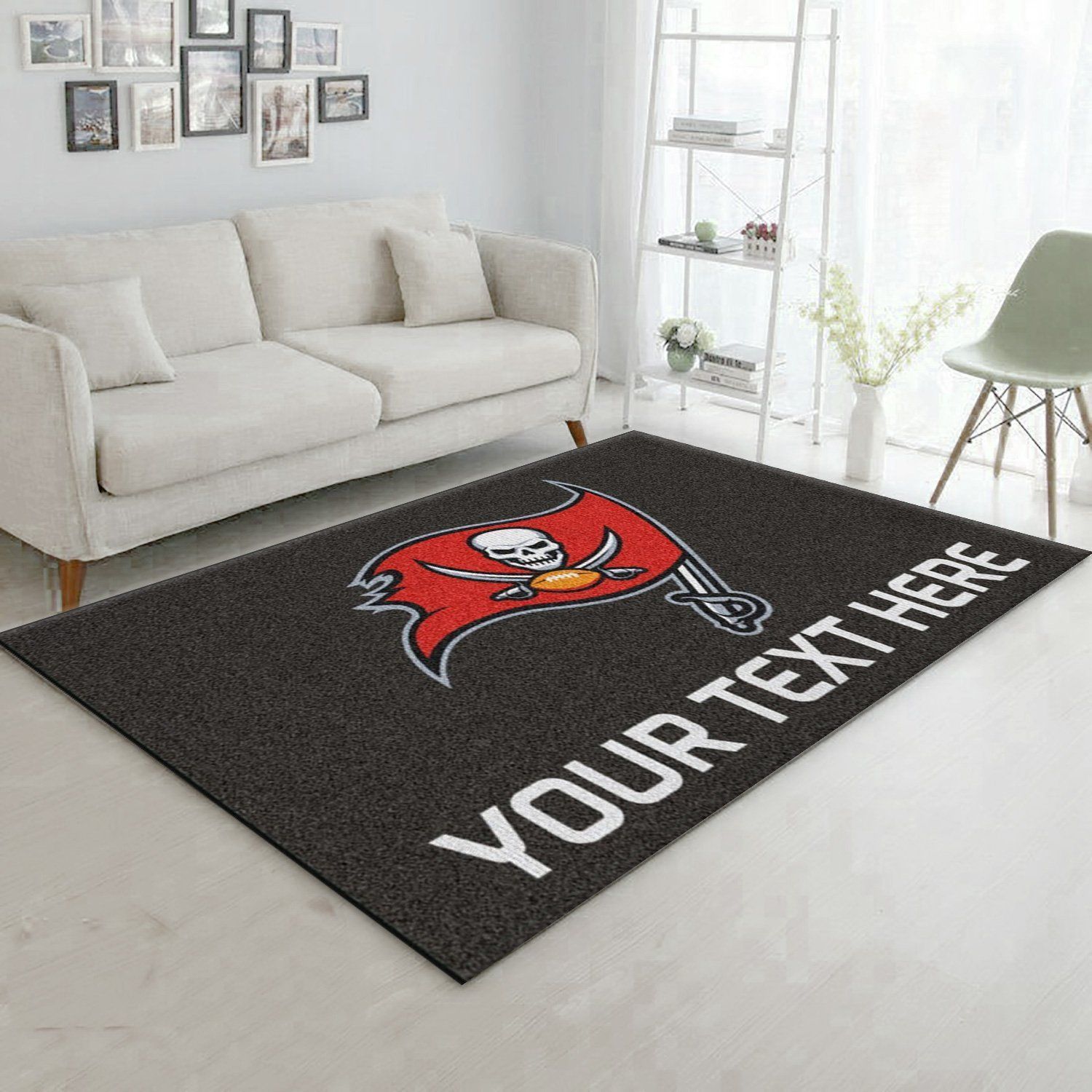 Customizable Tampa Bay Buccaneers Personalized Accent Rug NFL Area Rug Carpet, US Decor - Indoor Outdoor Rugs