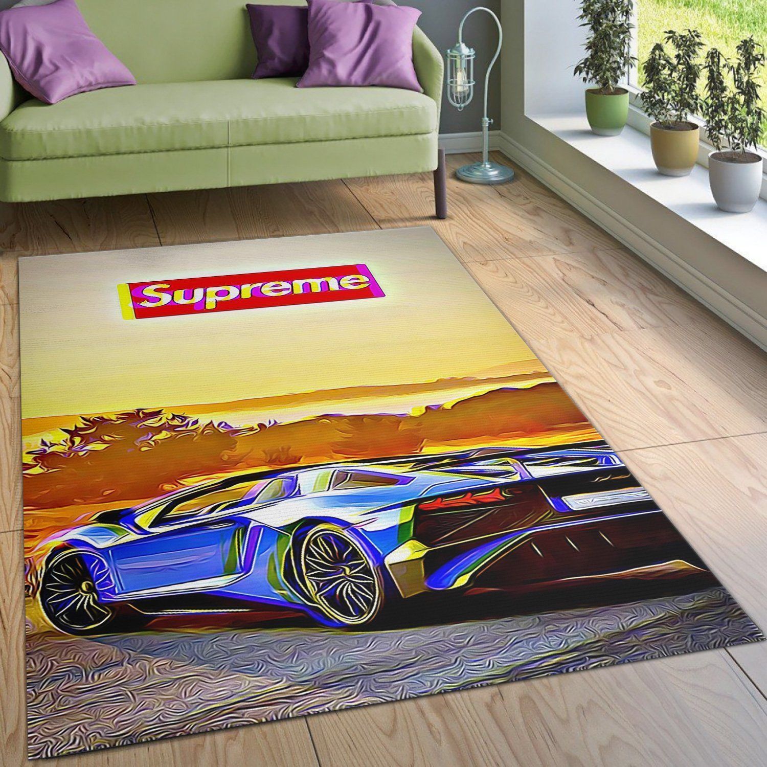 Supreme Lamborghini V2 Area Rug For Gift Bedroom Rug Christmas Gift US Decor - Indoor Outdoor Rugs