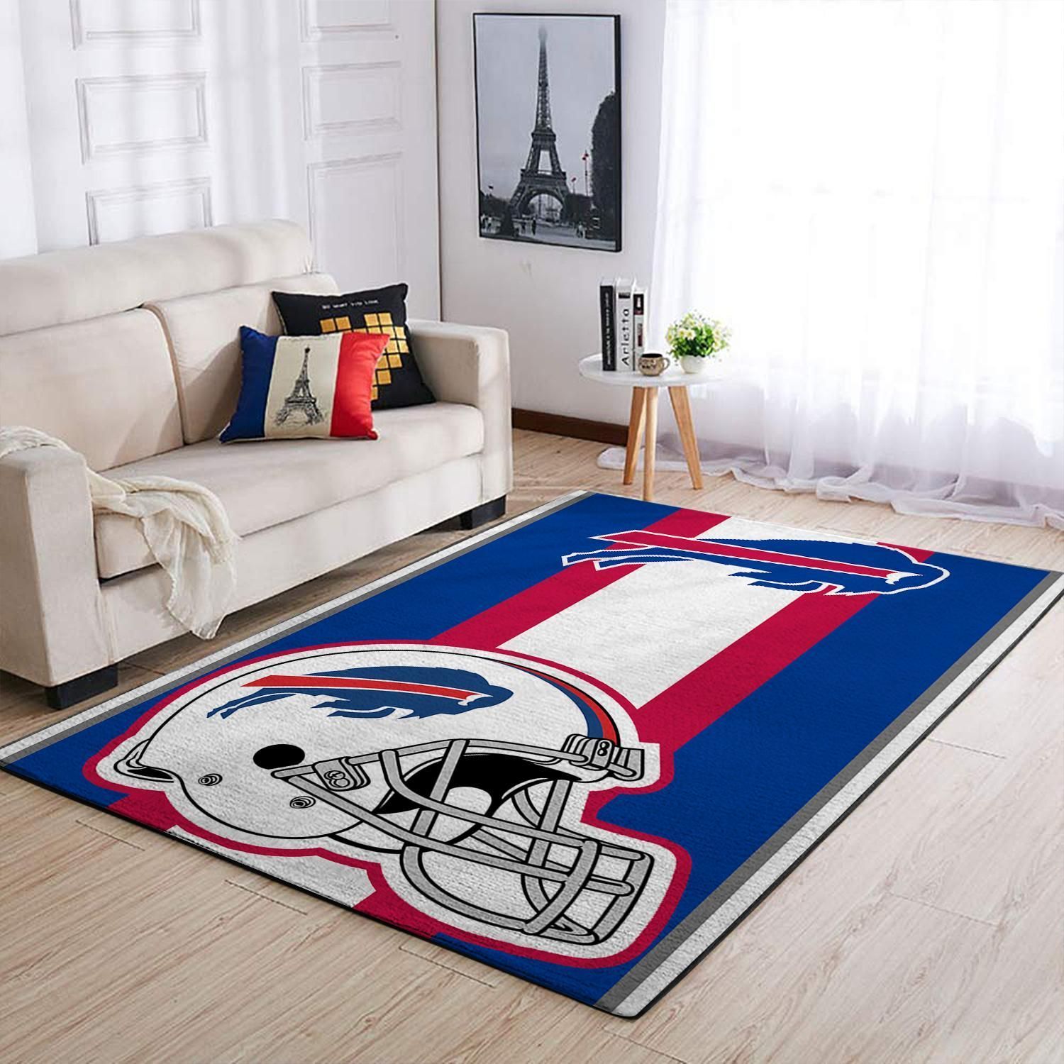 Buffalo Bills Nfl Team Logo Helmet Nice Gift Home Decor Rectangle Area Rug - Indoor Outdoor Rugs