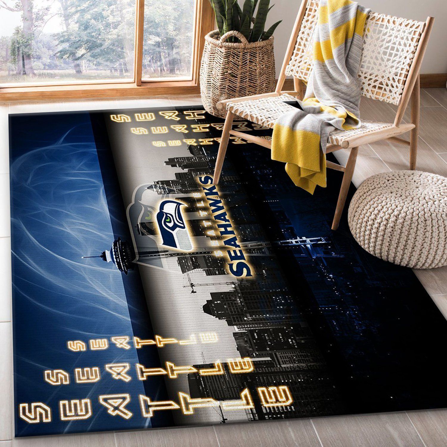 Seattle Seahawks Nfl Area Rug For Christmas Living Room Rug US Gift Decor - Indoor Outdoor Rugs