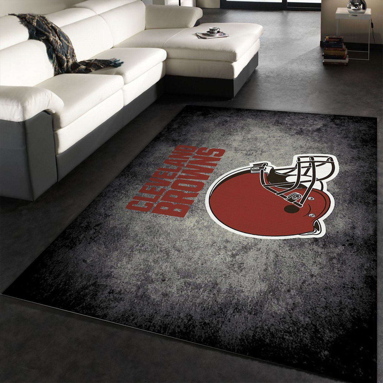 Cleveland Browns Imperial Distressed Rug NFL Team Logos Area Rug, Living room and bedroom Rug, US Gift Decor - Indoor Outdoor Rugs