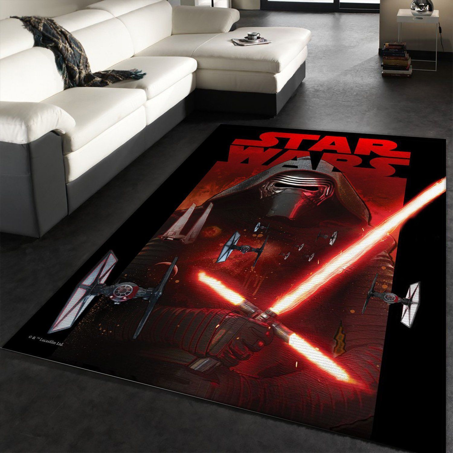 Kylo Ren Area Rug, Dark Side vs Light Side, Home Decor Floor Decor - Indoor Outdoor Rugs