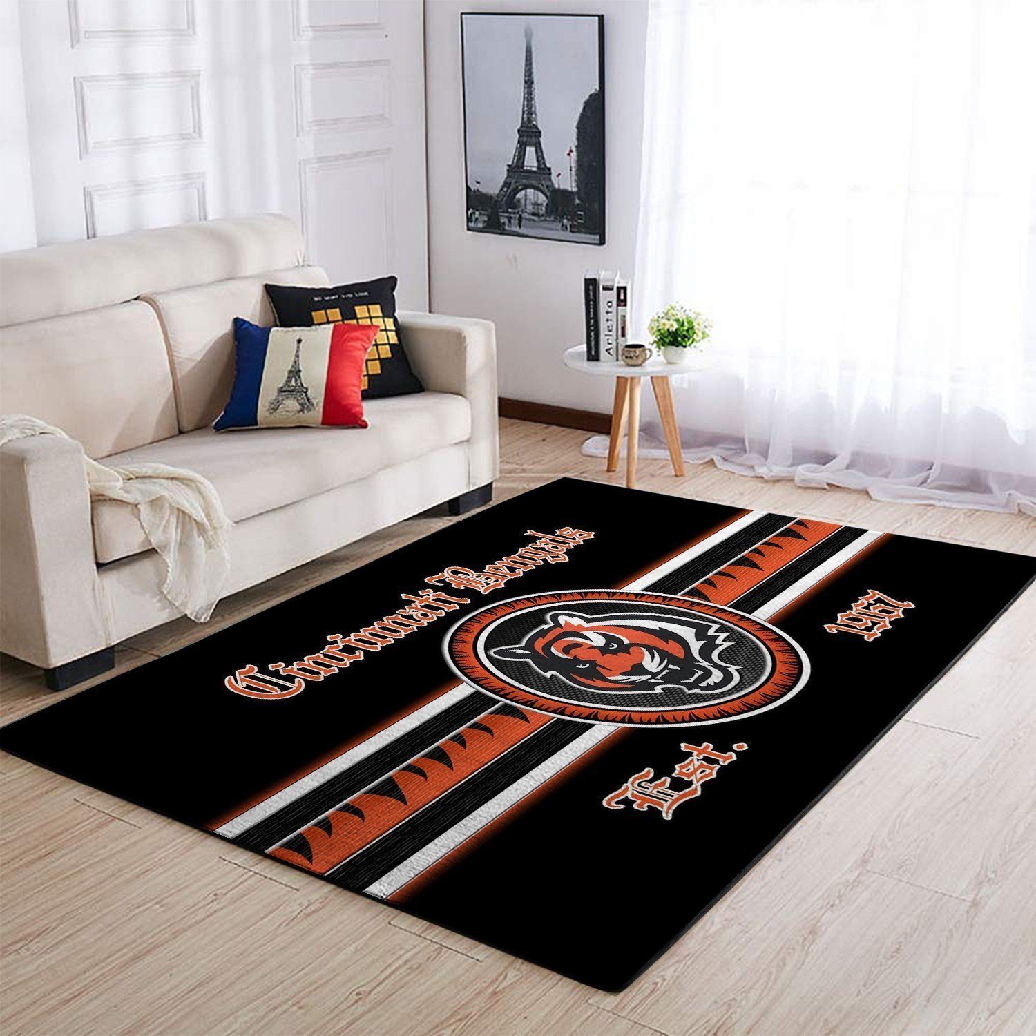 Cincinnati Bengals Area Rug Nfl Football Floor Decor 191007 - Indoor Outdoor Rugs