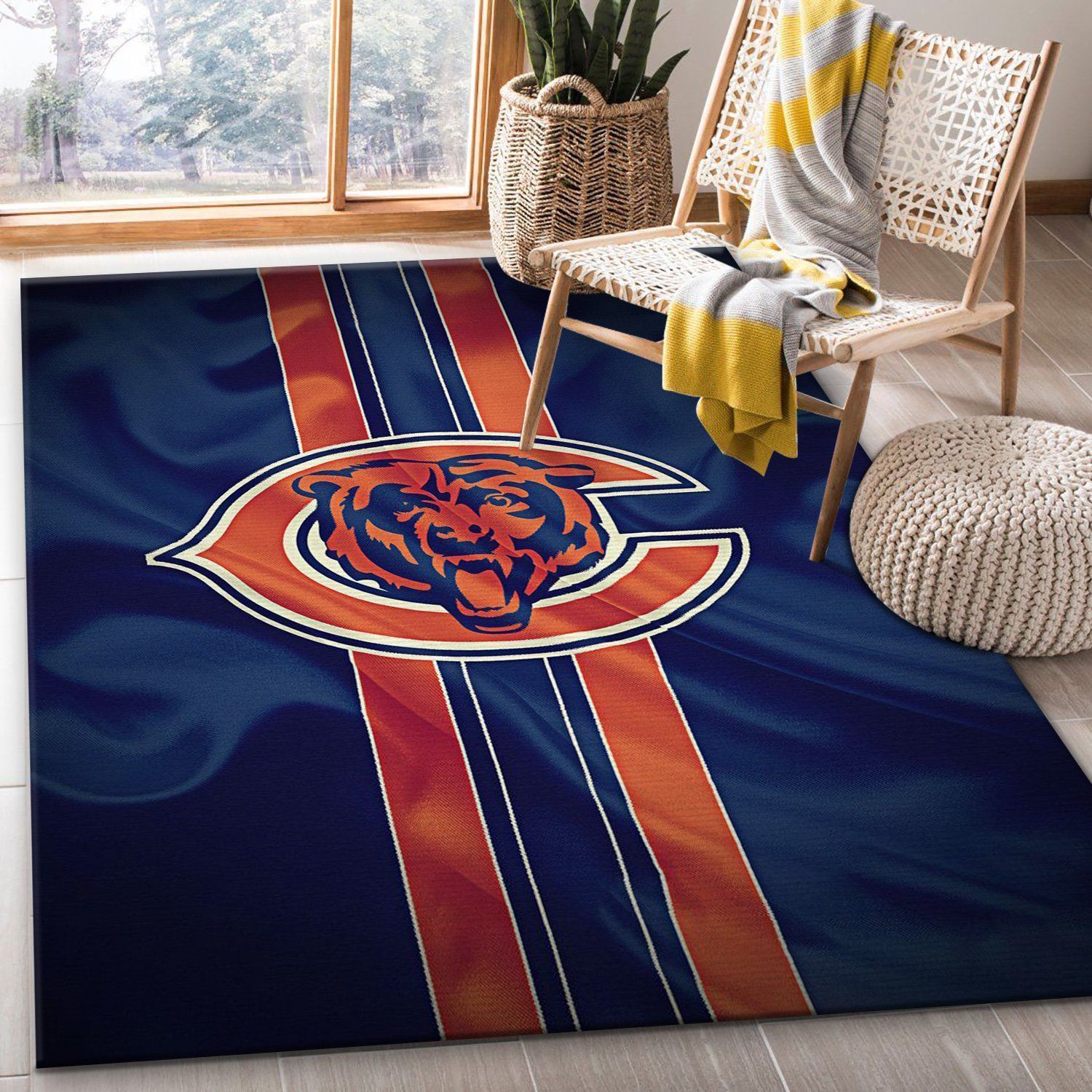 Chicago Bears American Foo Nfl Rug Bedroom Rug Home Decor Floor Decor - Indoor Outdoor Rugs