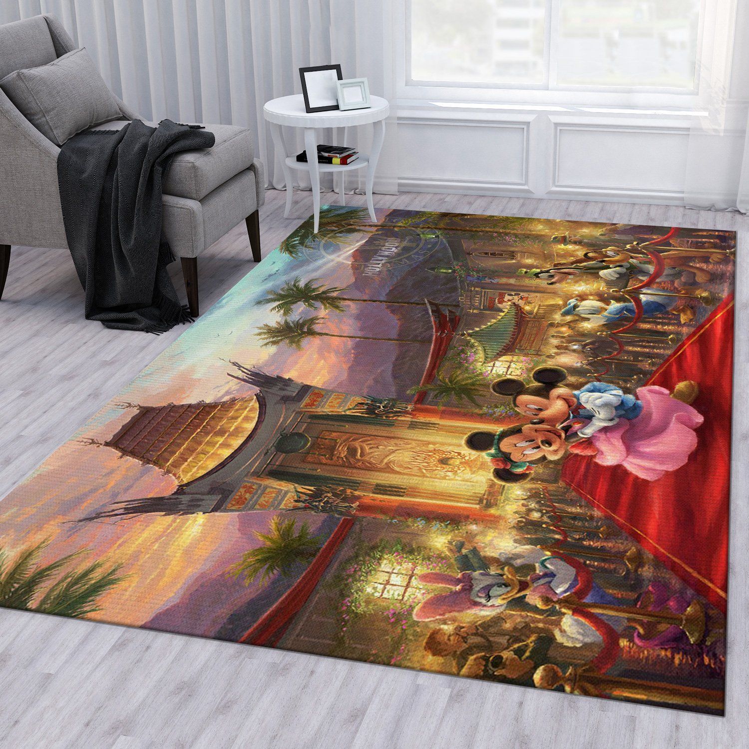 Mickey And Minnie In Hollywood Christmas Gift Rug Living Room Rug Home Decor - Indoor Outdoor Rugs