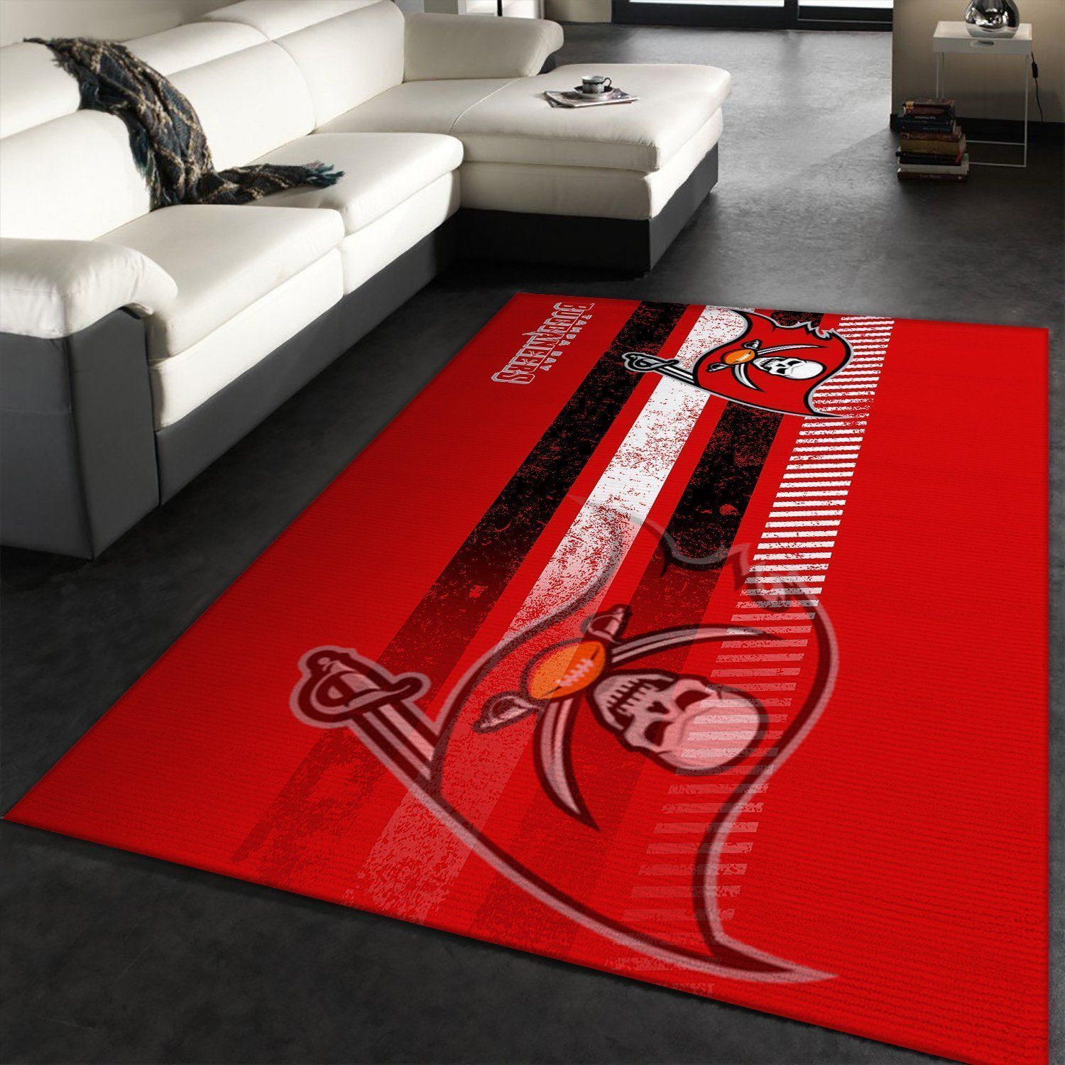 Tampa Bay Buccaneers NFL Team Logo Nice Gift Home Decor Rectangle Area Rug - Indoor Outdoor Rugs