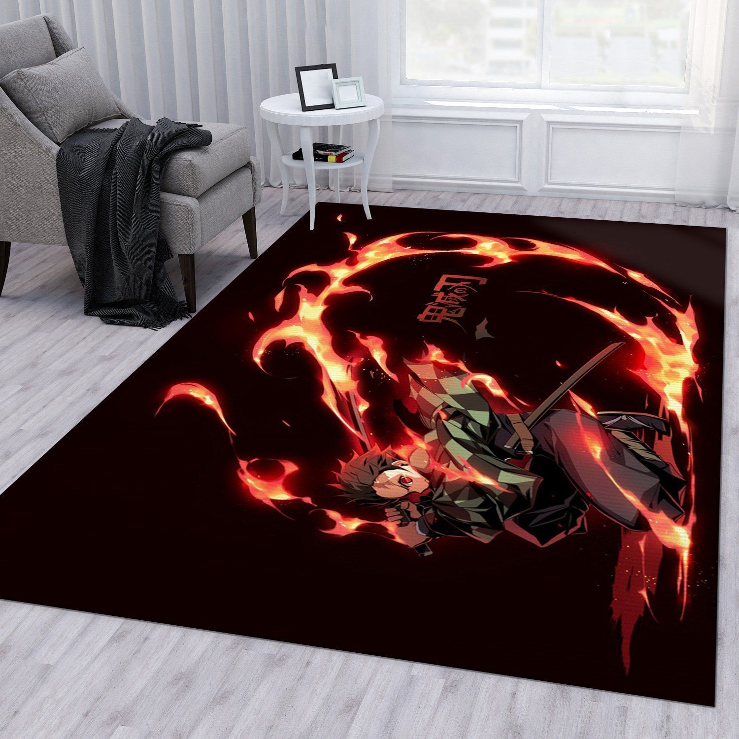 Demon Slayder Anime Area Rug Bedroom Rug Home Decor Floor Decor - Indoor Outdoor Rugs