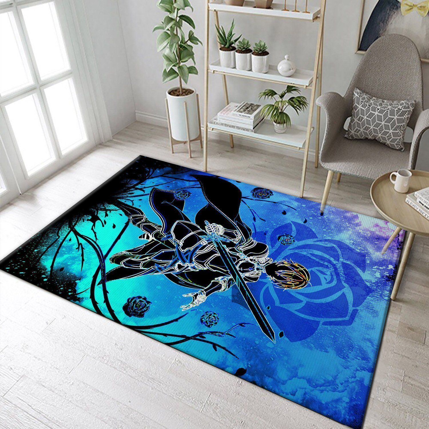 Blue Rose Soul Area Rug For Christmas, Gift for fans, Home US Decor - Indoor Outdoor Rugs