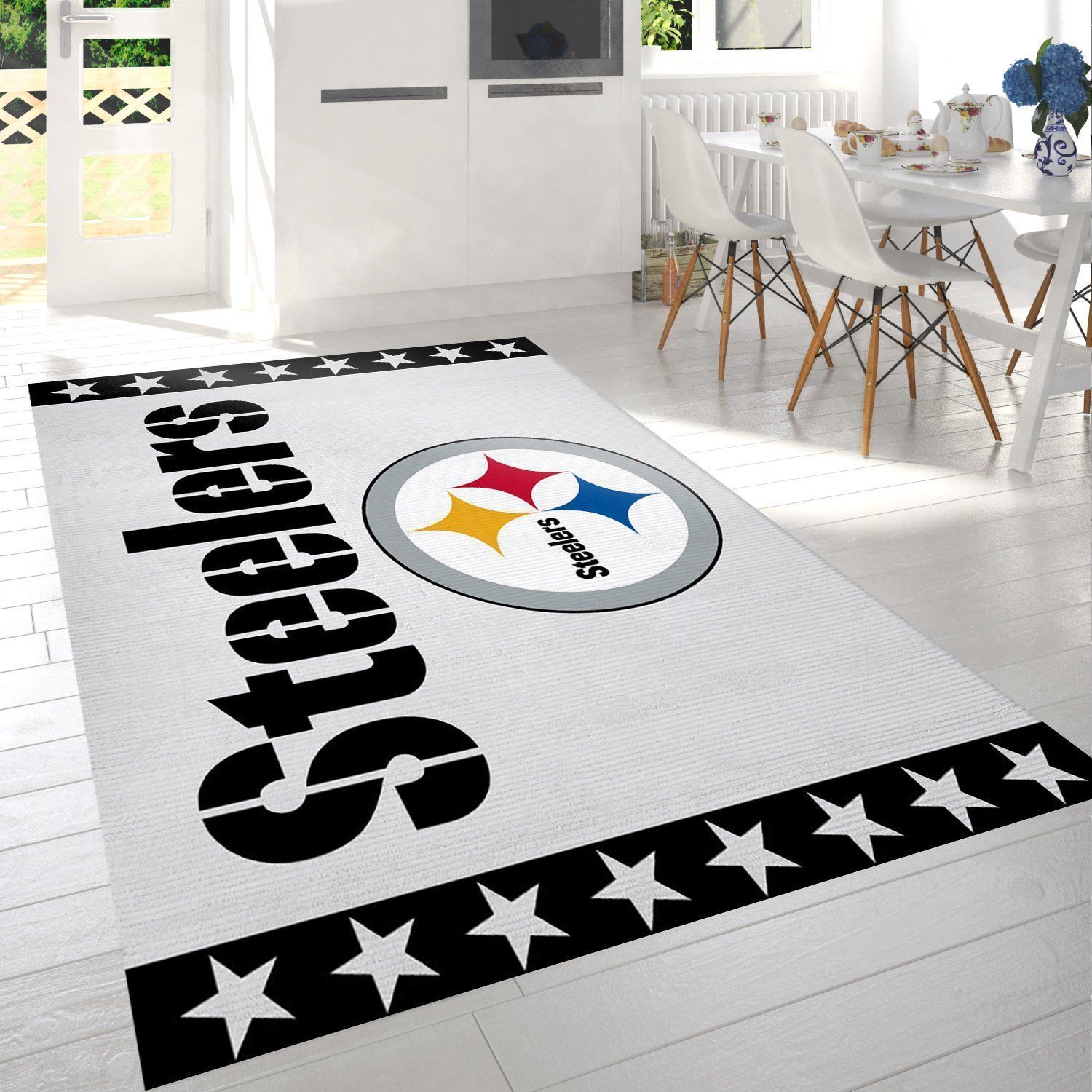 Pittsburgh Steelers Banner Nfl Area Rug Bedroom Rug US Gift Decor - Indoor Outdoor Rugs