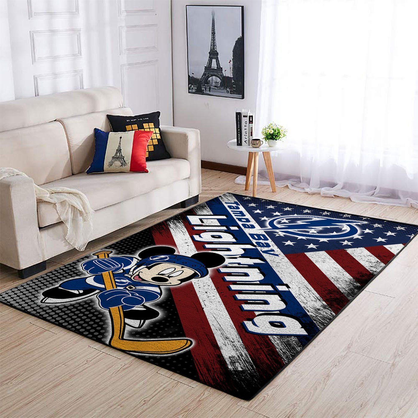 Tampa Bay Lightning Nhl Team Logo Mickey Us Style Nice Gift Home Decor Rectangle Area Rug - Indoor Outdoor Rugs