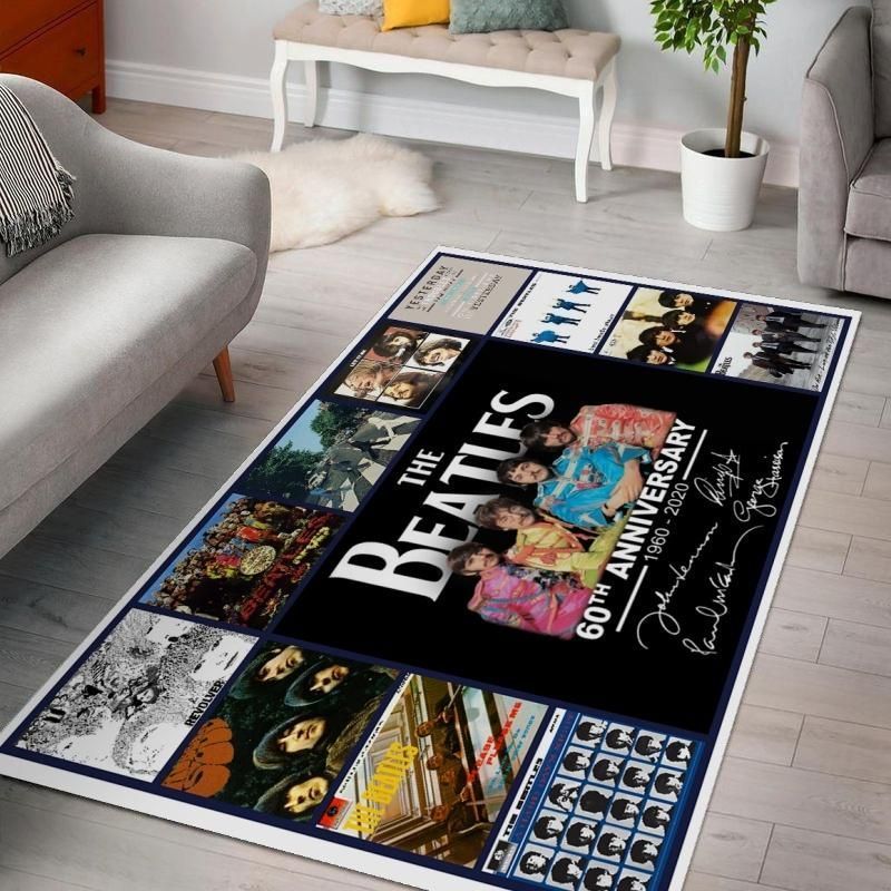 The Beatles 60th Anniversary 1960 2020 Living Rooms Area Rug For Christmas, Bedroom, Floor Decor - Indoor Outdoor Rugs