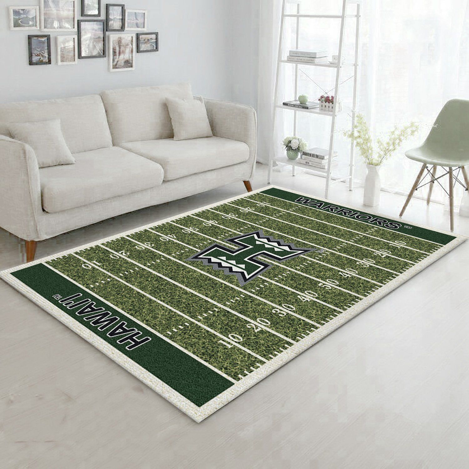 College Hawaii NFL Team Logo Area Rug, Kitchen Rug, Home Decor Floor Decor - Indoor Outdoor Rugs