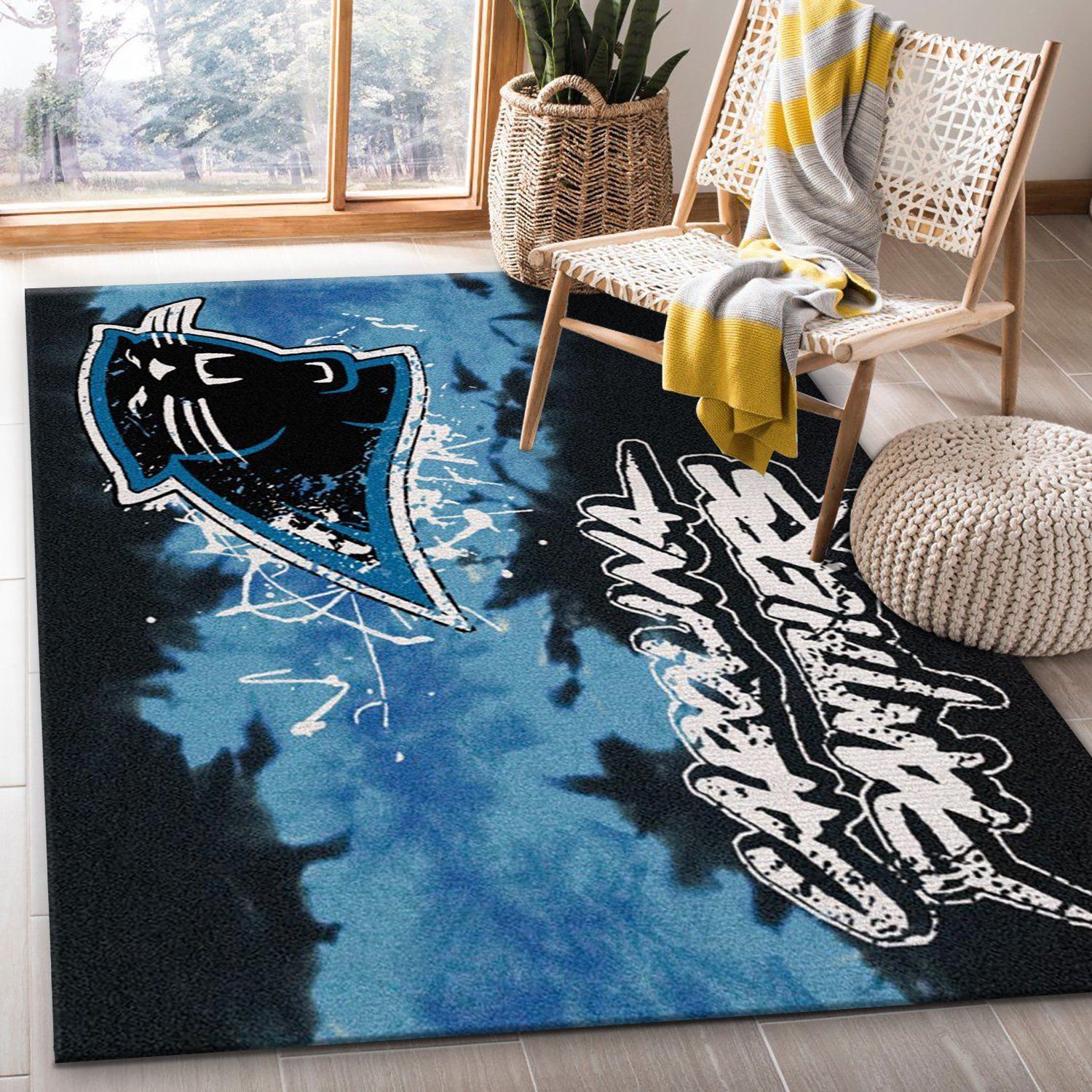 Carolina Panthers Fade Rug Nfl Team Area Rug, Living Room Rug, US Gift Decor - Indoor Outdoor Rugs