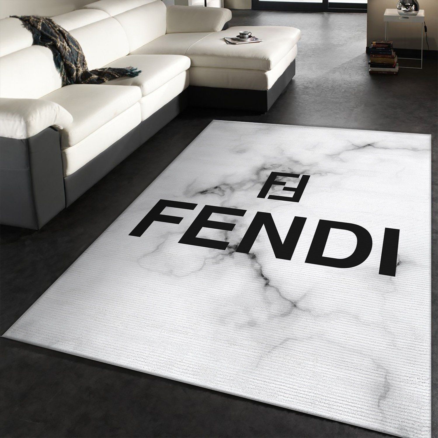 Fendi Rectangle Rug Living Room Rug Home Decor Floor Decor - Indoor Outdoor Rugs