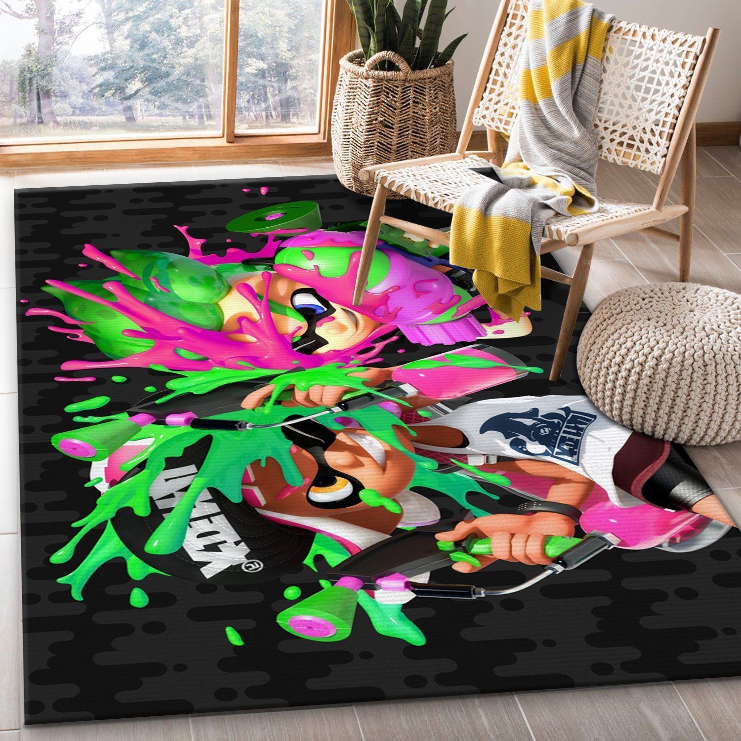 Splatoon2 Nintendo Area Rug Bedroom Rug US Gift Decor - Indoor Outdoor Rugs