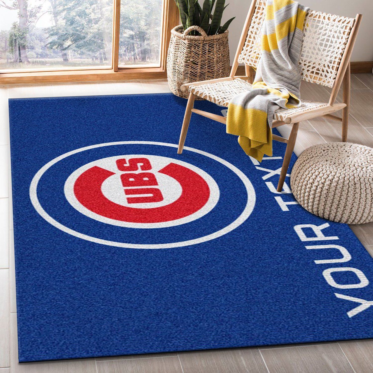 Customizable Chicago Cubs Personalized Accent Rug Area Rug For Christmas, Living Room Rug, Home US Decor - Indoor Outdoor Rugs