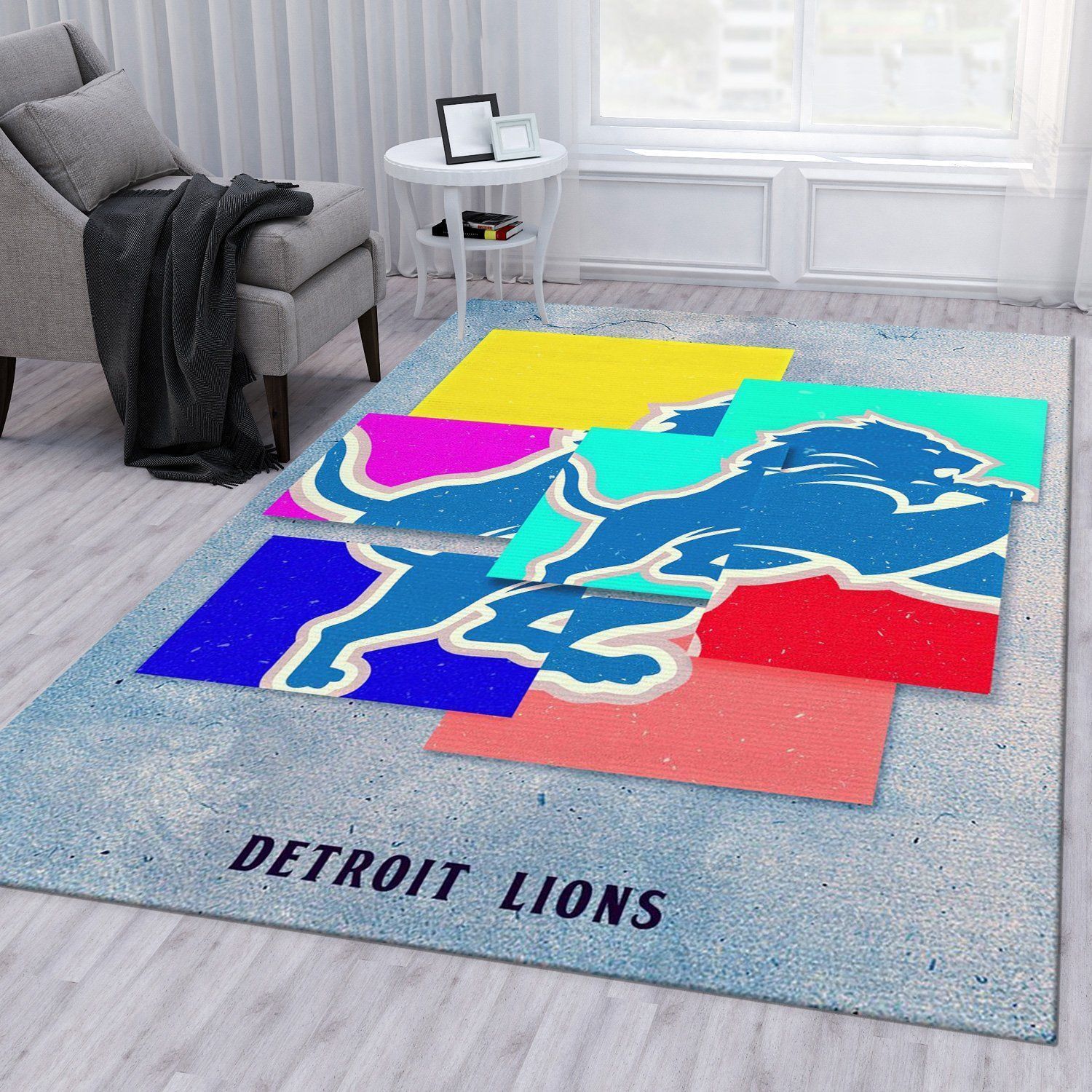 Detroit Lions NFL Area Rug Bedroom Rug Christmas Gift US Decor - Indoor Outdoor Rugs