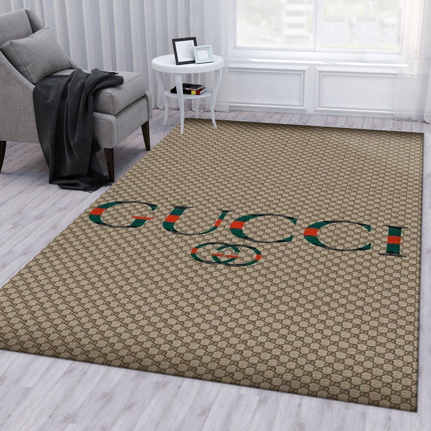 Gucci Area Rug For Christmas Living Room Rug Family Gift US Decor - Indoor Outdoor Rugs