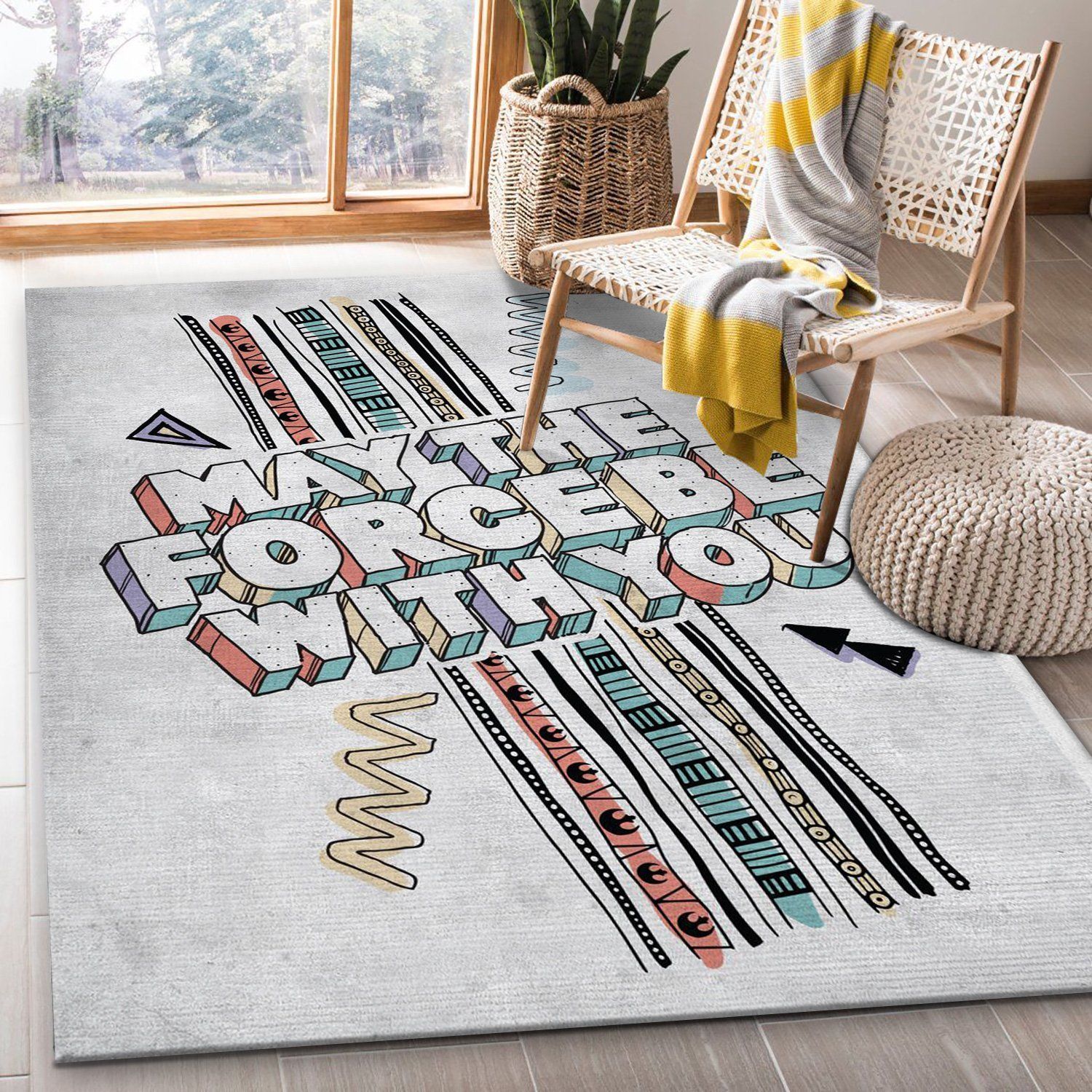 The Force Pattern Area Rug Star Wars Arts Rug Home US Decor - Indoor Outdoor Rugs