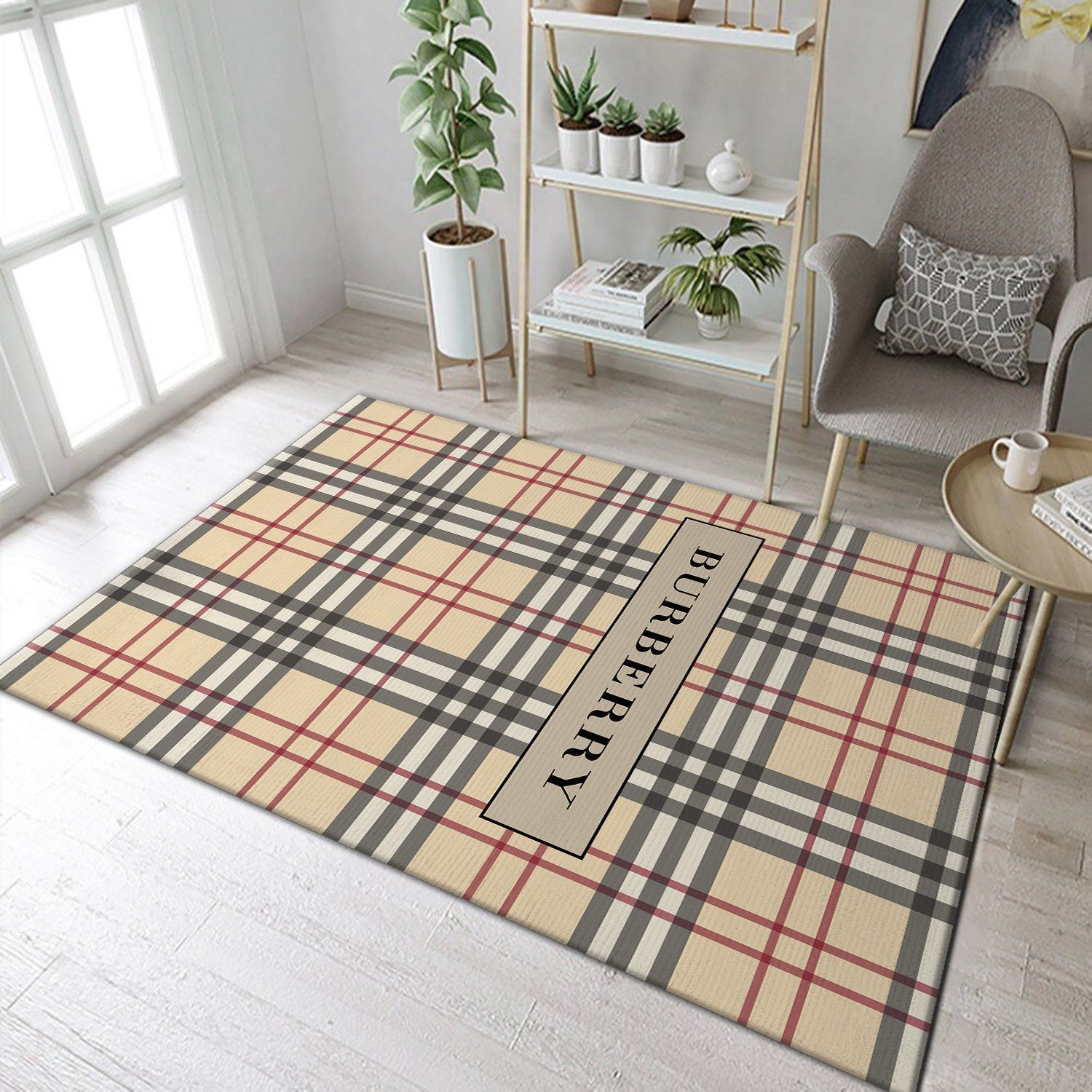 Burberry Logo Area Rugs Living Room Carpet Fashion Floor Decor The US Decor - Indoor Outdoor Rugs