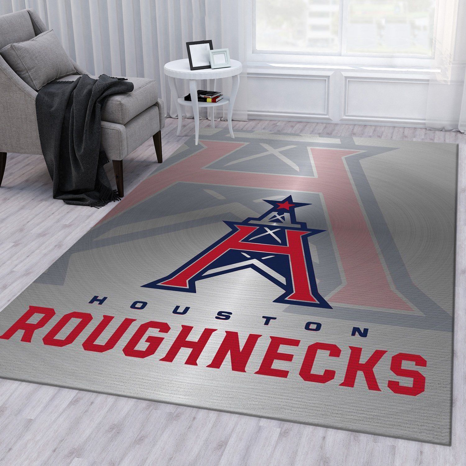 Houston Roughnecks Xfl Nfl Area Rug Living Room Rug US Gift Decor - Indoor Outdoor Rugs