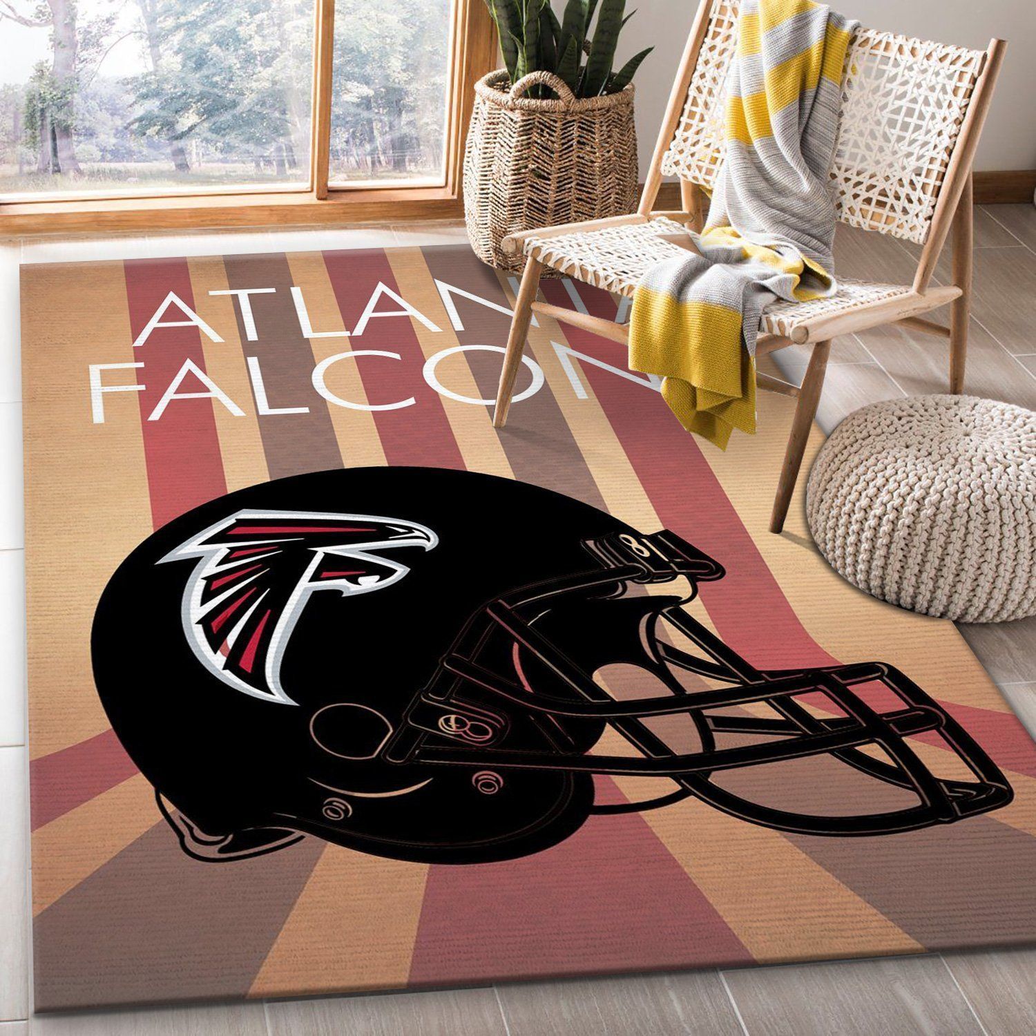 Atlanta Falcons Retro Nfl Area Rug Bedroom Rug Home US Decor - Indoor Outdoor Rugs