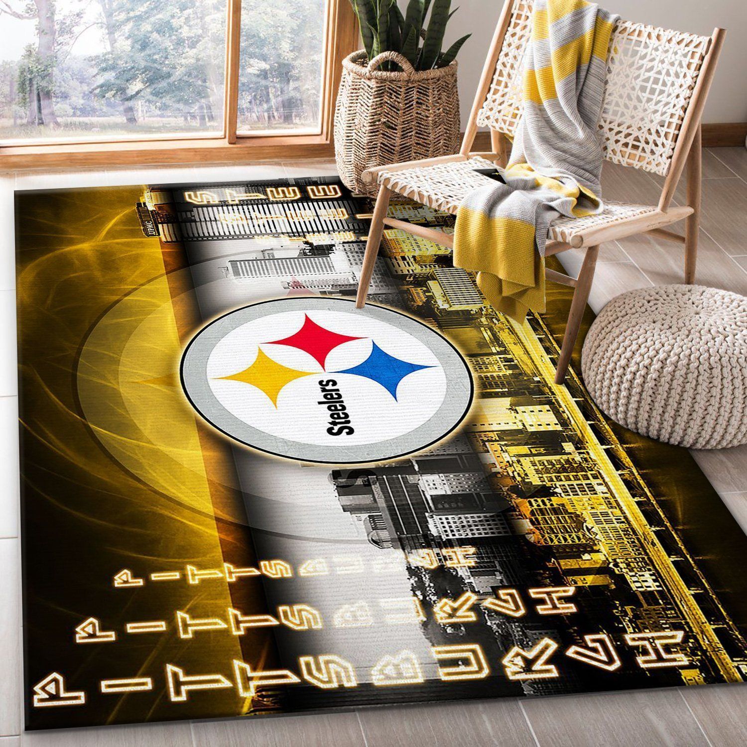 Pittsburgh Steelers Nfl Area Rug For Christmas Bedroom Rug Home US Decor - Indoor Outdoor Rugs