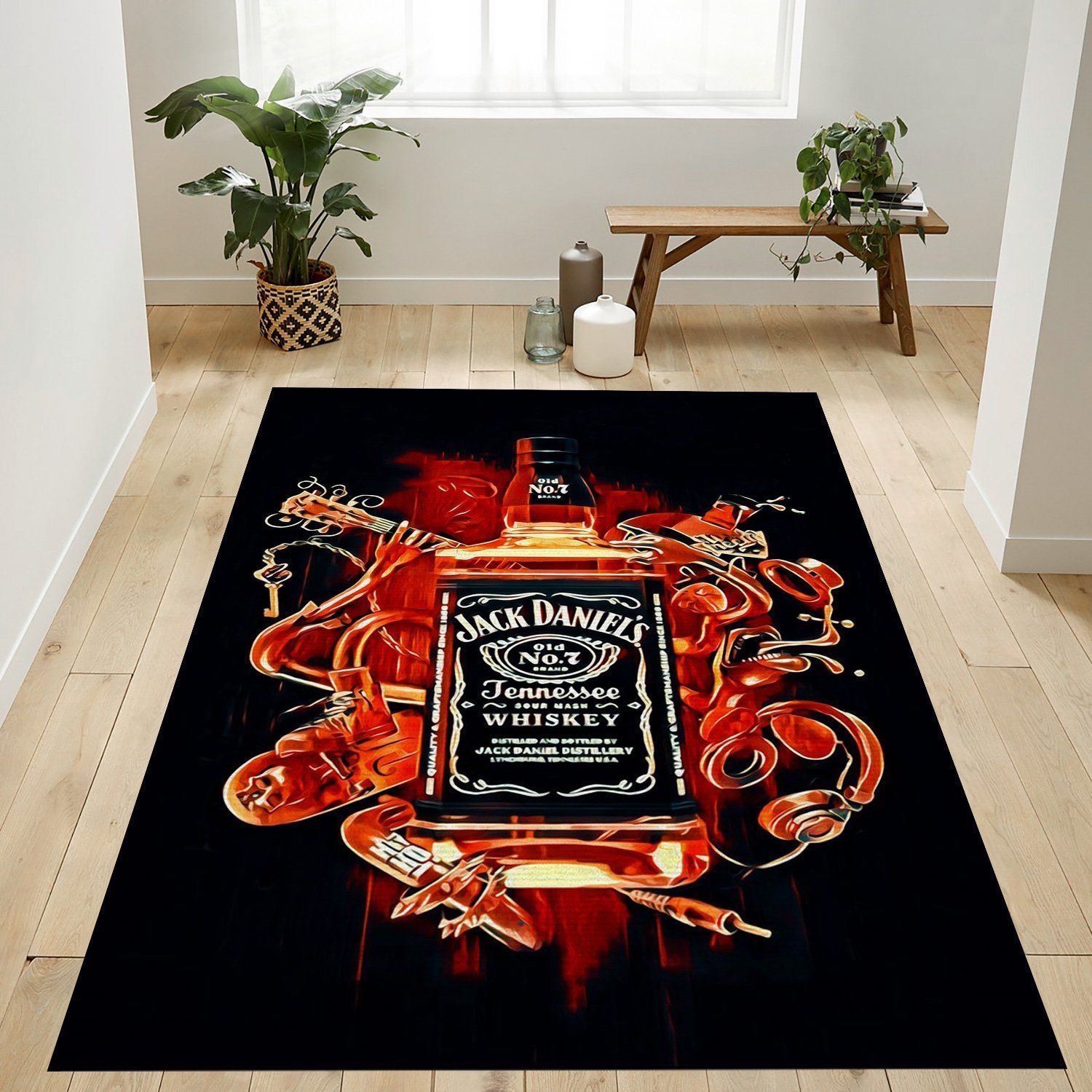 Jack Daniels Area Rug For Gift Living Room Rug Christmas Gift US Decor - Indoor Outdoor Rugs